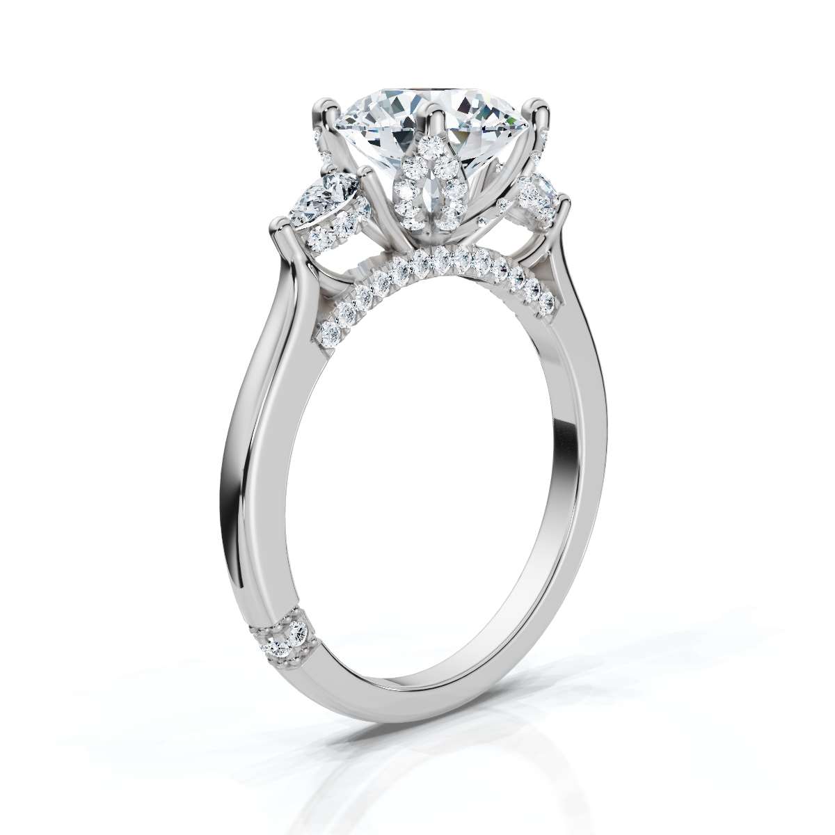 14K White Gold Kairi Three Stone Pear Lab Grown Diamond Ring (1/2 ct. tw)