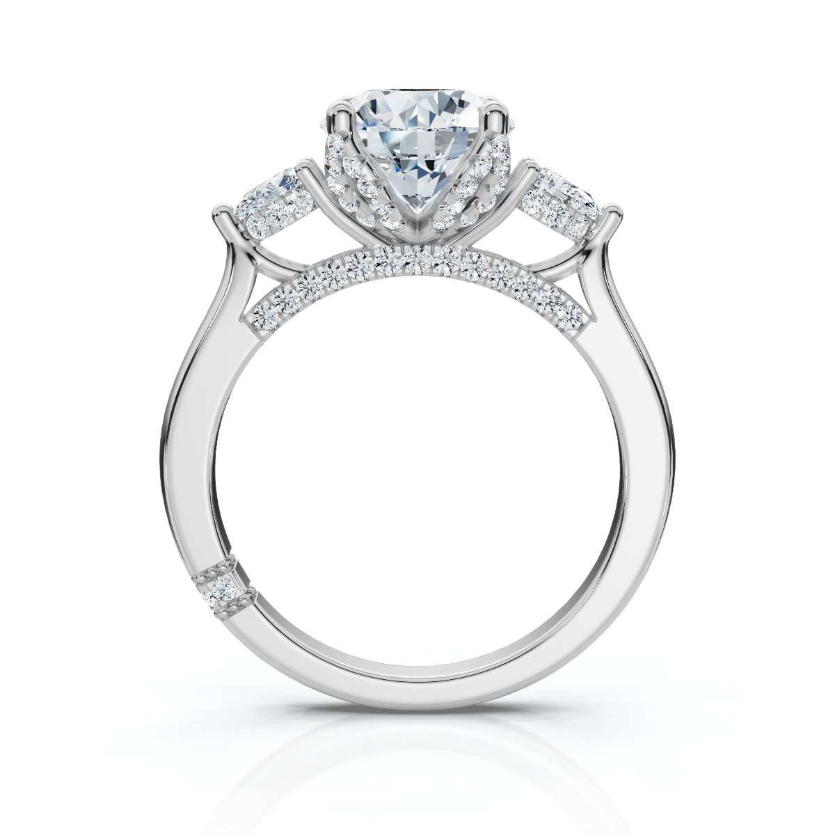 14K White Gold Kairi Three Stone Pear Lab Grown Diamond Ring (1/2 ct. tw)