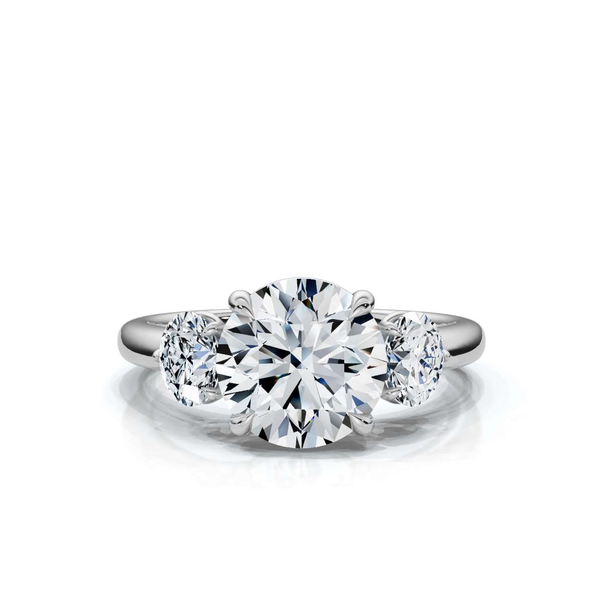 14K White Gold Faelina Three Stone Lab Grown Diamond Ring (3/4 ct. tw)