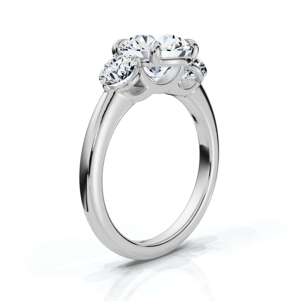 14K White Gold Faelina Three Stone Lab Grown Diamond Ring (3/4 ct. tw)