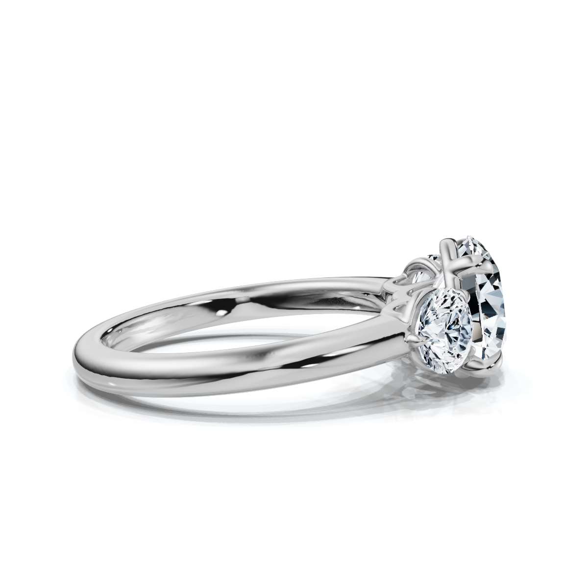14K White Gold Faelina Three Stone Lab Grown Diamond Ring (3/4 ct. tw)