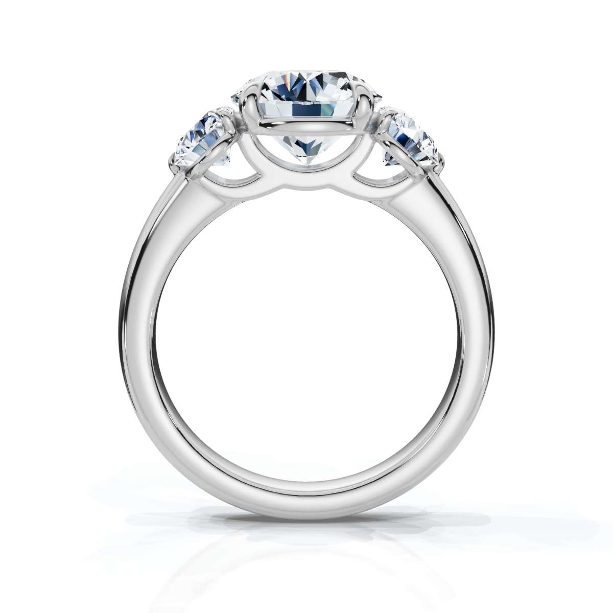 14K White Gold Faelina Three Stone Lab Grown Diamond Ring (3/4 ct. tw)