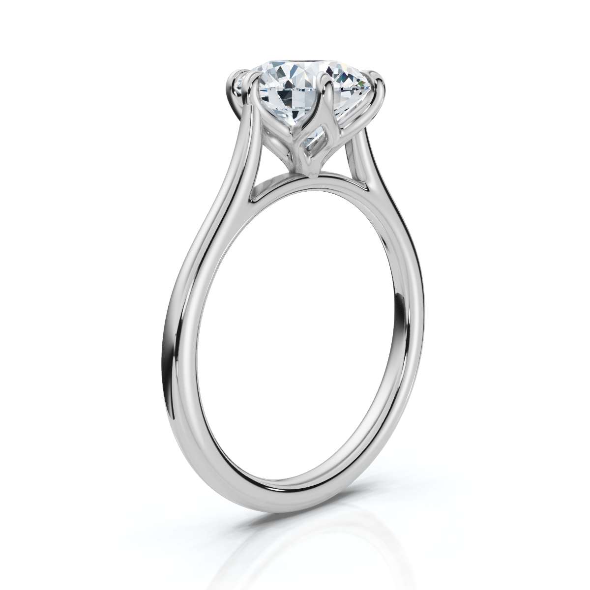 14K White Gold Carmel Solitaire Engagement Ring 