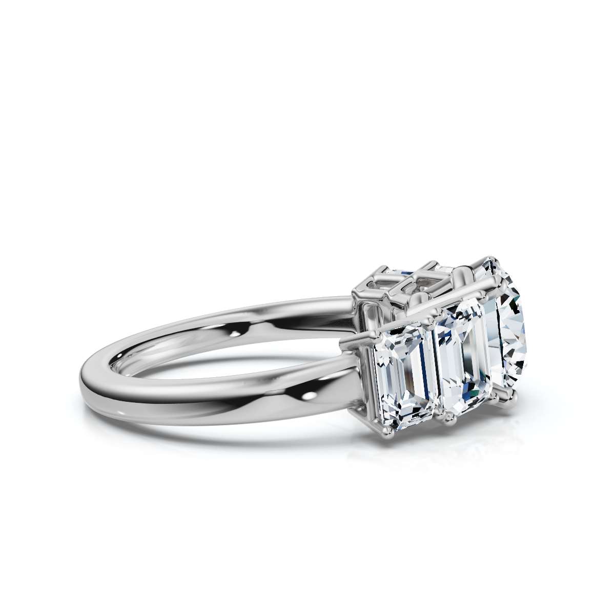 14K White Gold Fable Five Stone Emerald Lab Grown Diamond Ring (2.00 ct. tw)