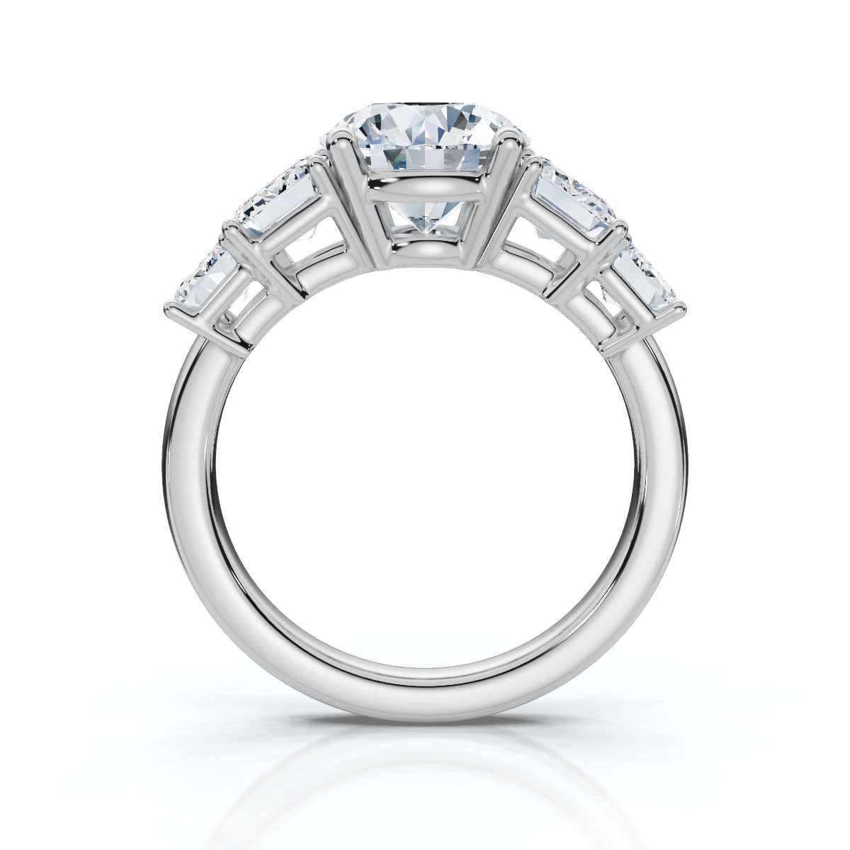 14K White Gold Fable Five Stone Emerald Lab Grown Diamond Ring (2.00 ct. tw)