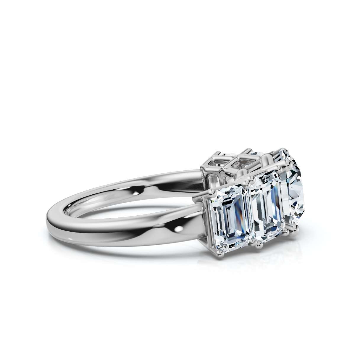 14K White Gold Fable Five Stone Emerald Lab Grown Diamond Ring (2 1/2 ct. tw)