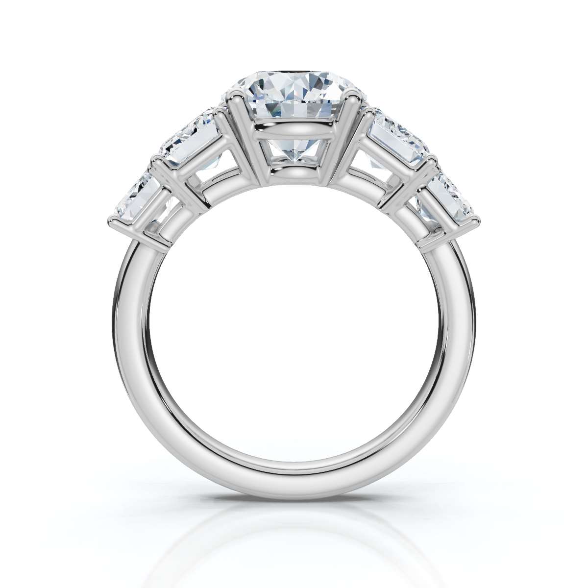 14K White Gold Fable Five Stone Emerald Lab Grown Diamond Ring (2 1/2 ct. tw)
