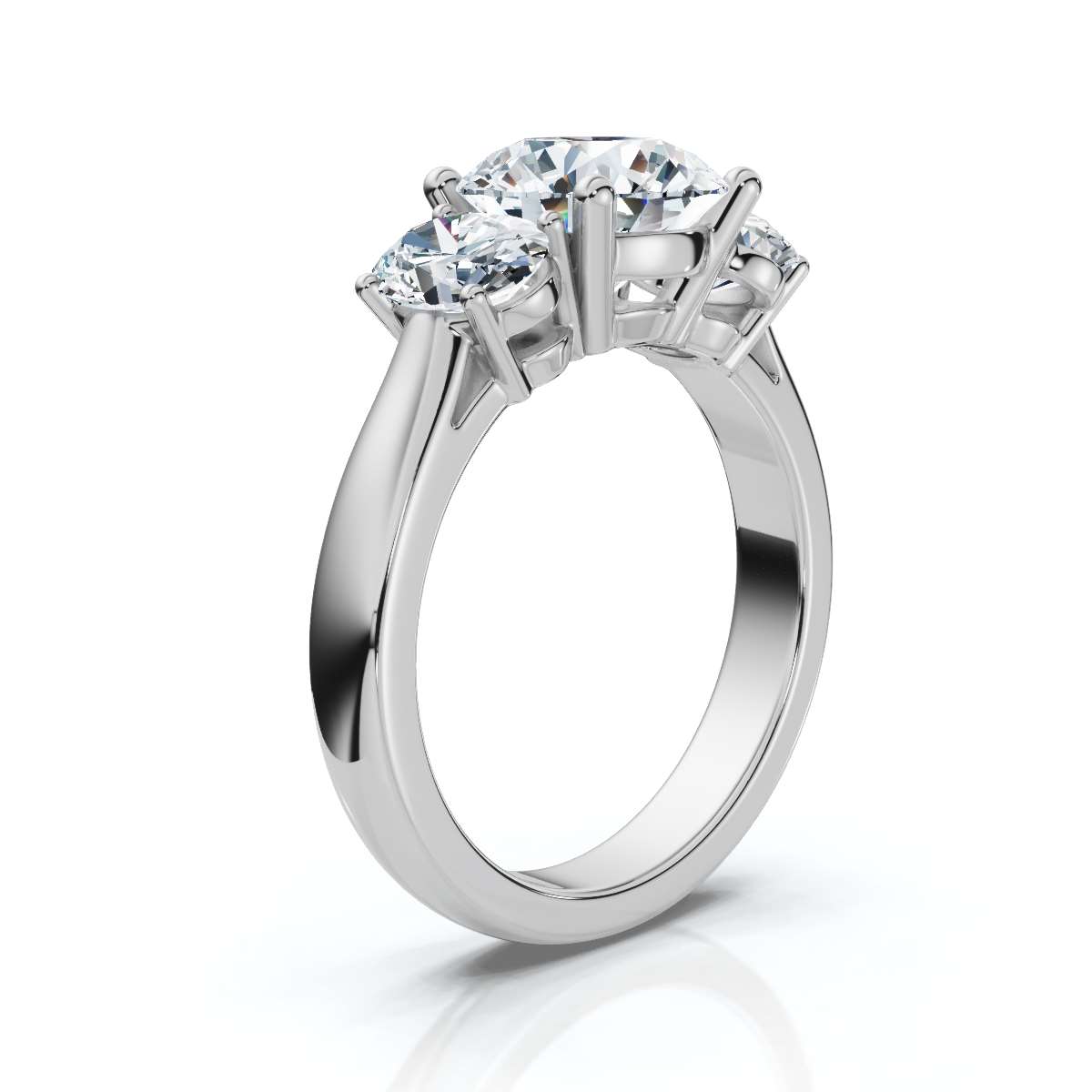 14K White Gold Elora Three Stone Oval Lab Grown Diamond Ring (5/6 ct. tw)