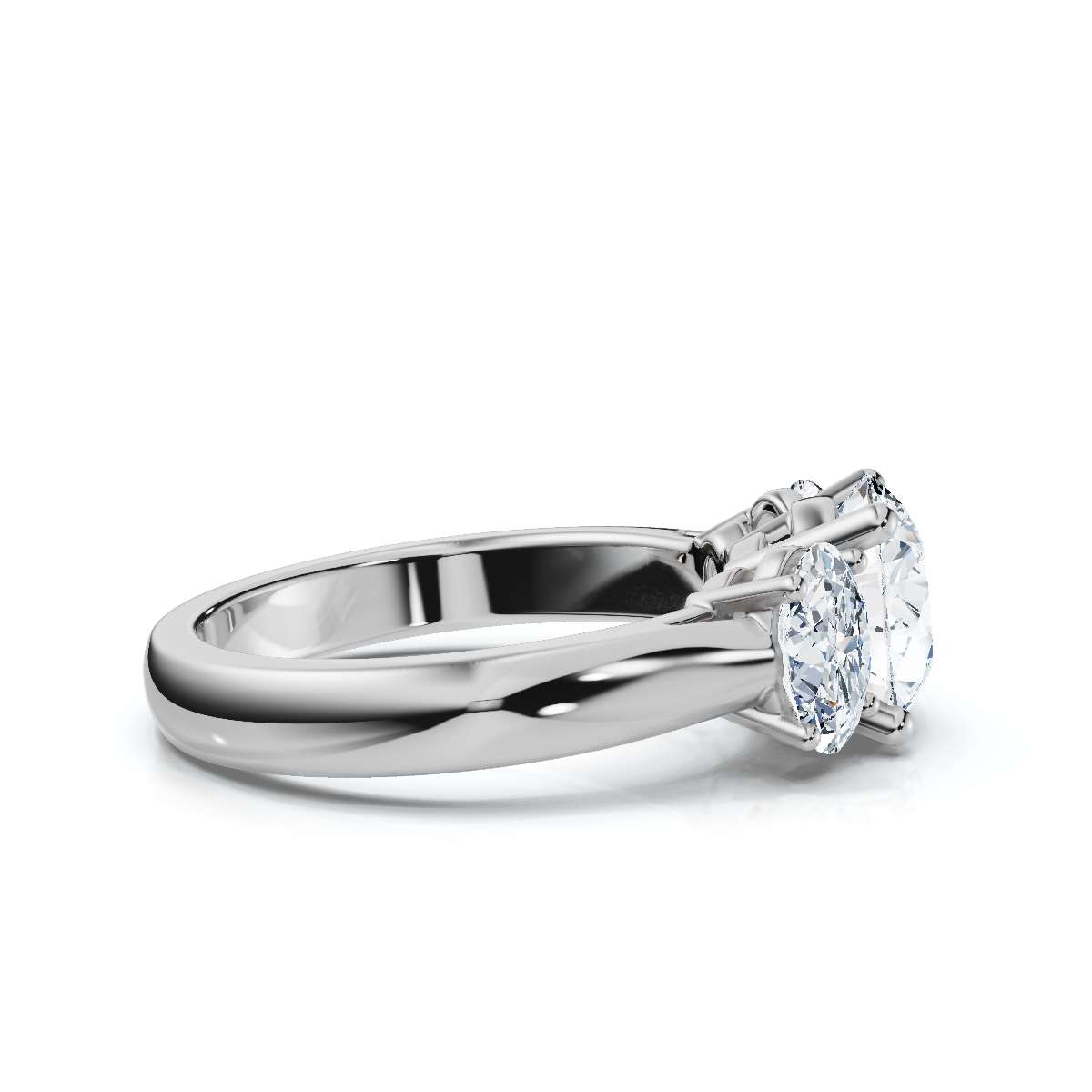 14K White Gold Elora Three Stone Oval Lab Grown Diamond Ring (5/6 ct. tw)