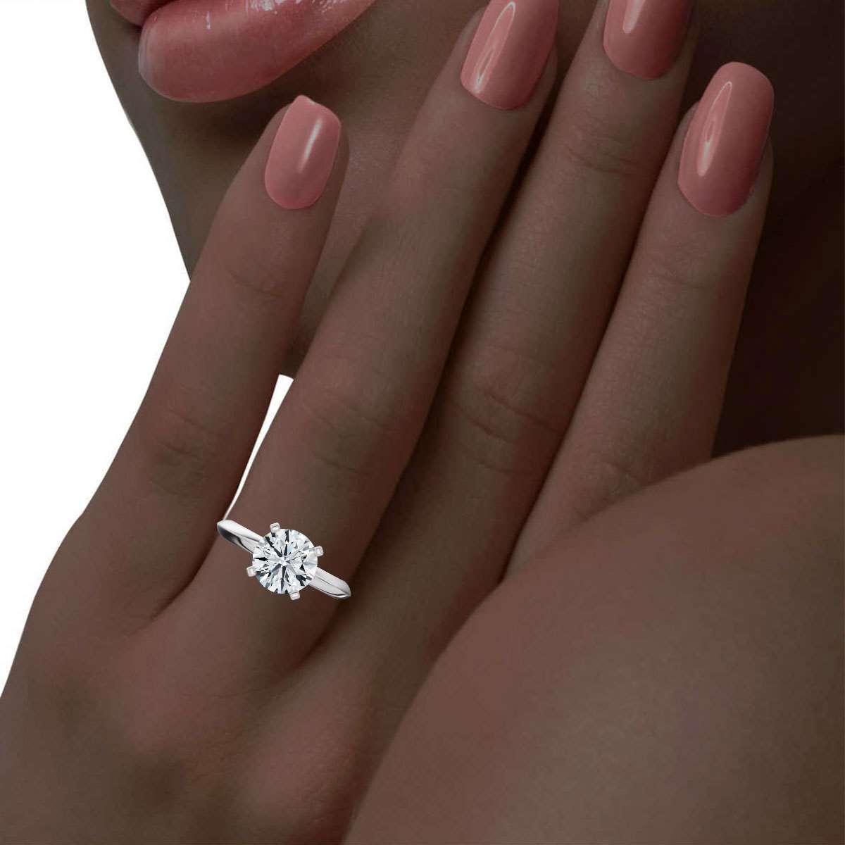 14K White Gold Nadine Solitaire Engagement Ring 