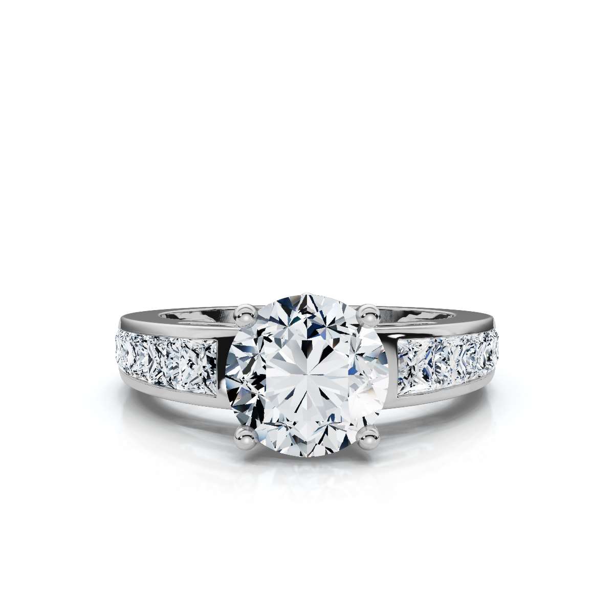 14K White Gold Porsha Accents Lab Grown Diamond Ring (1 1/5 ct. tw)