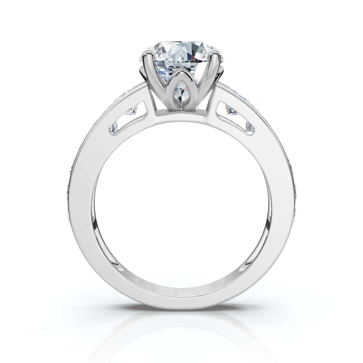14K White Gold Porsha Accents Lab Grown Diamond Ring (1 1/5 ct. tw)