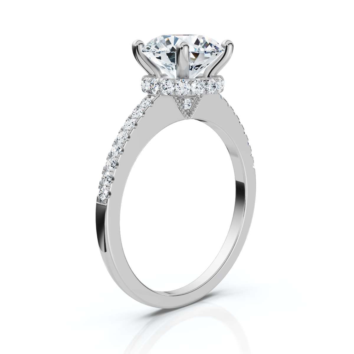 14K White Gold Zila Accents Lab Grown Diamond Ring (1/3 ct. tw)