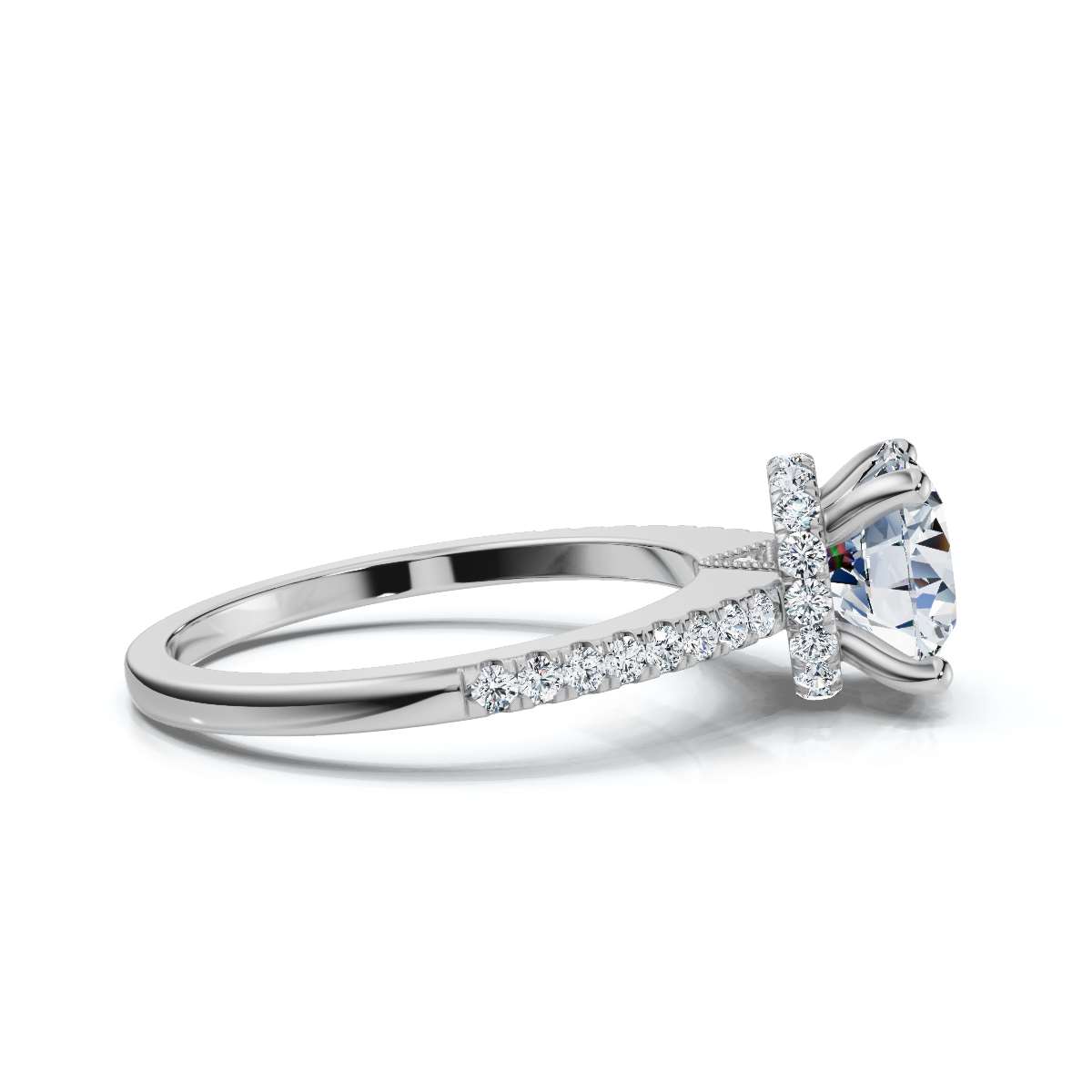 14K White Gold Zila Accents Lab Grown Diamond Ring (1/3 ct. tw)