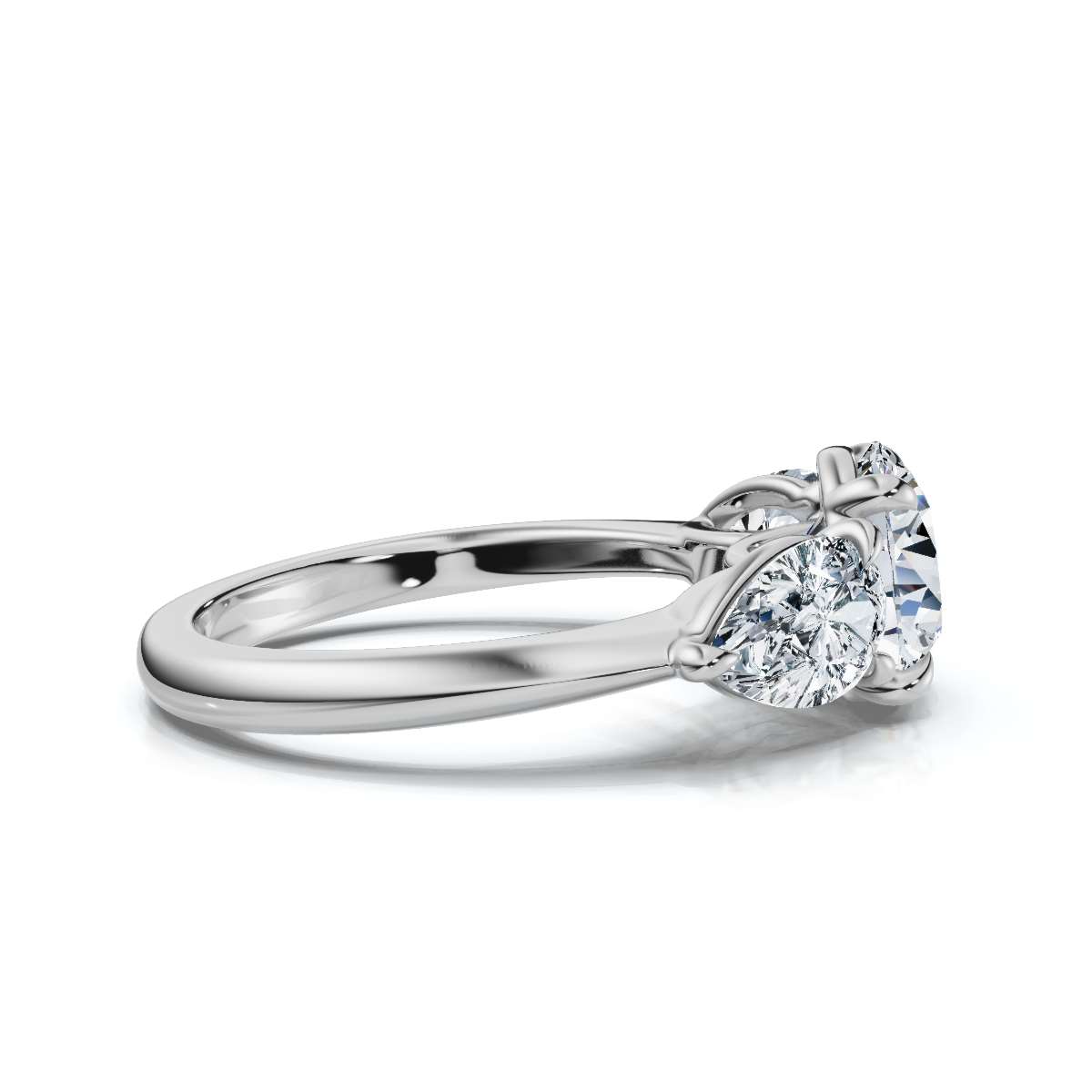 14K White Gold Osprey Three Stone Lab Grown Diamond Ring (1 1/2 ct. tw)
