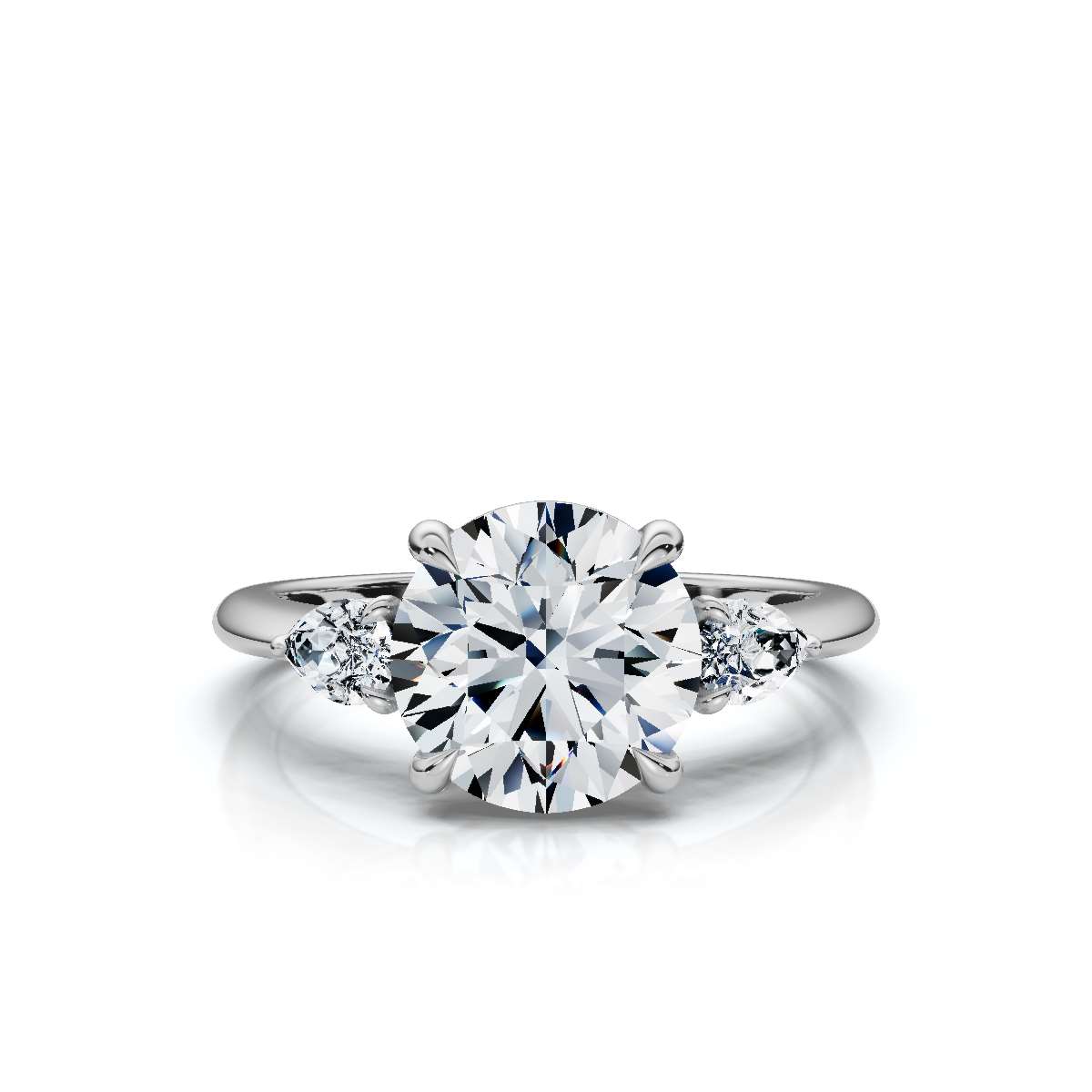 14K White Gold Osprey Three Stone Lab Grown Diamond Ring (1/5 ct. tw)