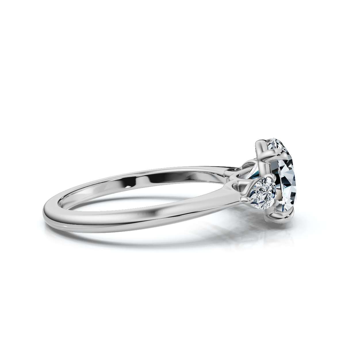 14K White Gold Osprey Three Stone Lab Grown Diamond Ring (1/5 ct. tw)