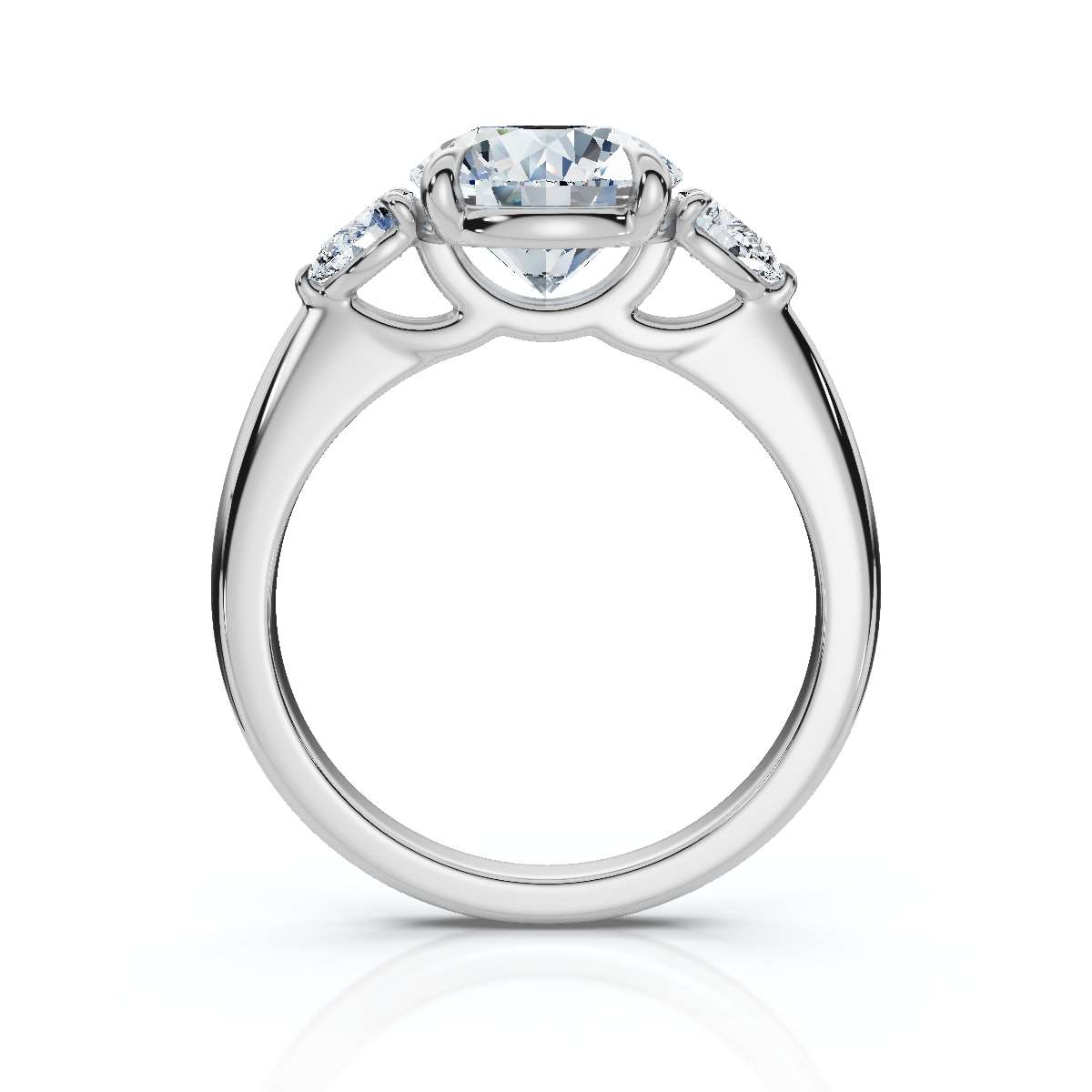 14K White Gold Osprey Three Stone Lab Grown Diamond Ring (1/5 ct. tw)