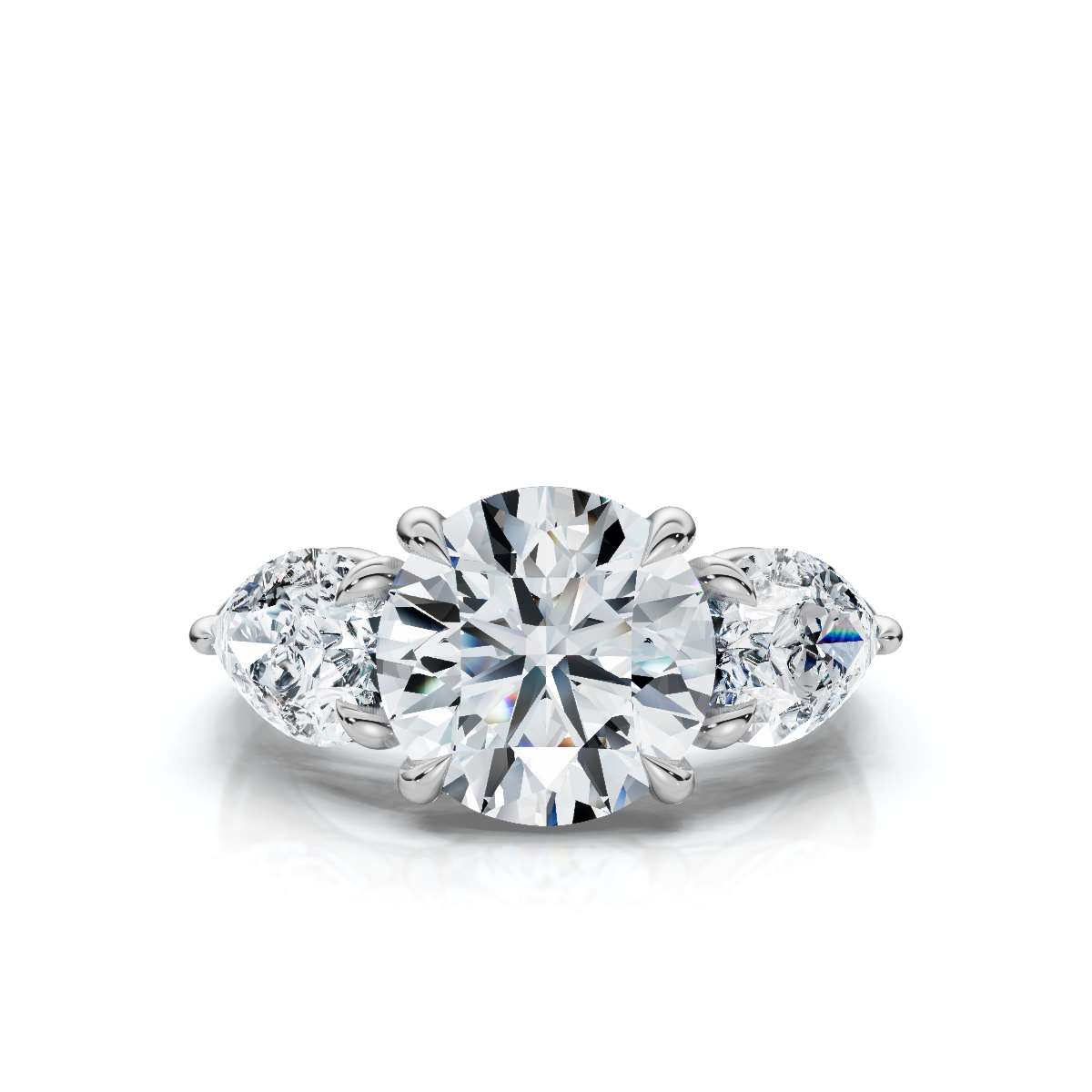 14K White Gold Osprey Three Stone Lab Grown Diamond Ring (2.00 ct. tw)
