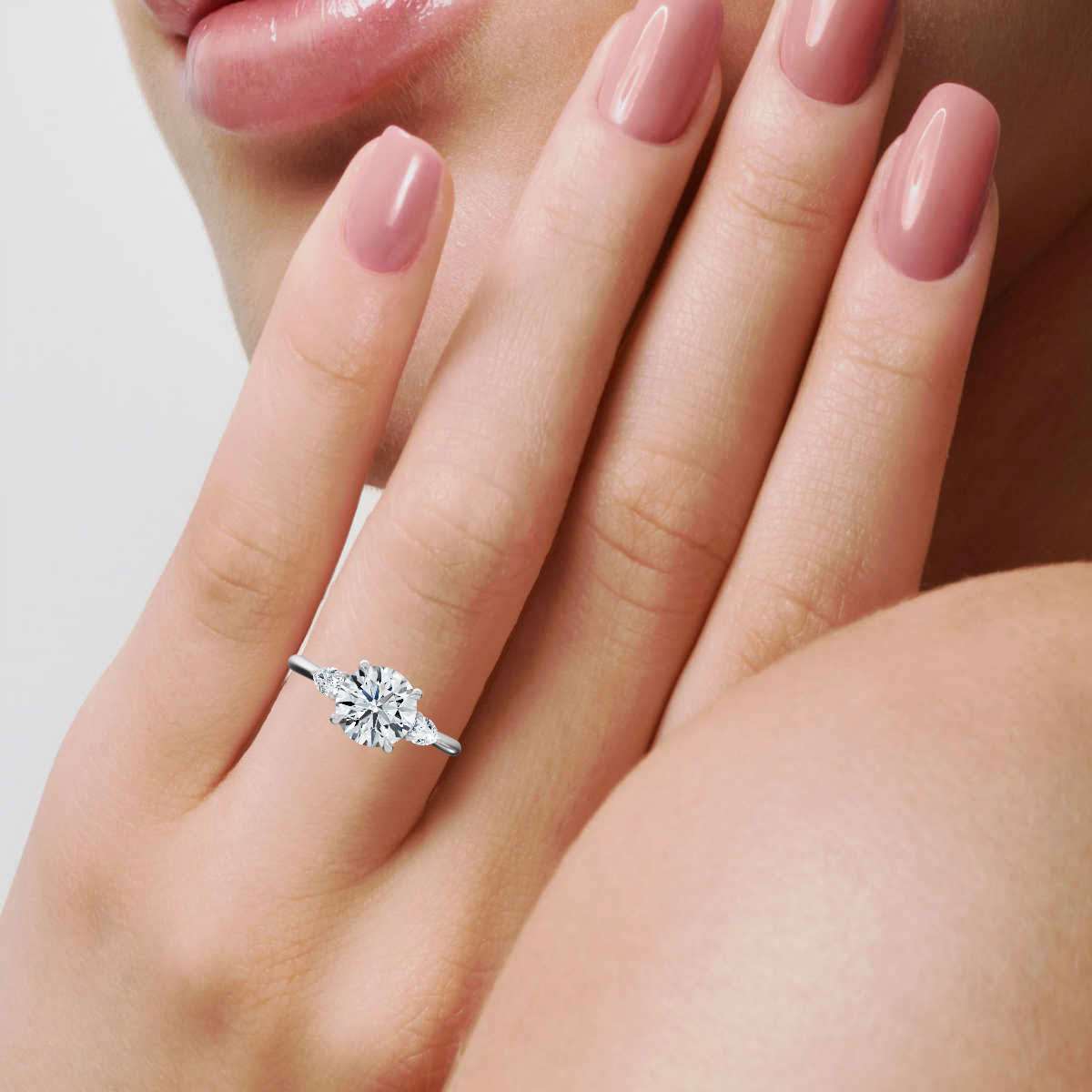 14K White Gold Osprey Three Stone Lab Grown Diamond Ring (1/2 ct. tw)