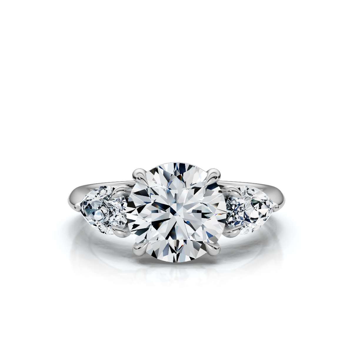 14K White Gold Osprey Three Stone Lab Grown Diamond Ring (3/4 ct. tw)