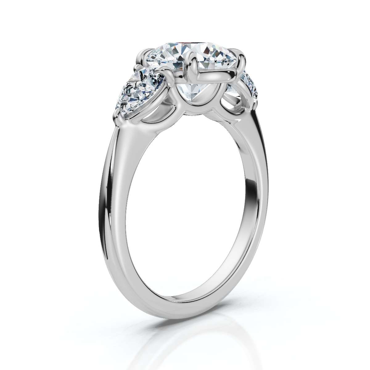 14K White Gold Osprey Three Stone Lab Grown Diamond Ring (3/4 ct. tw)