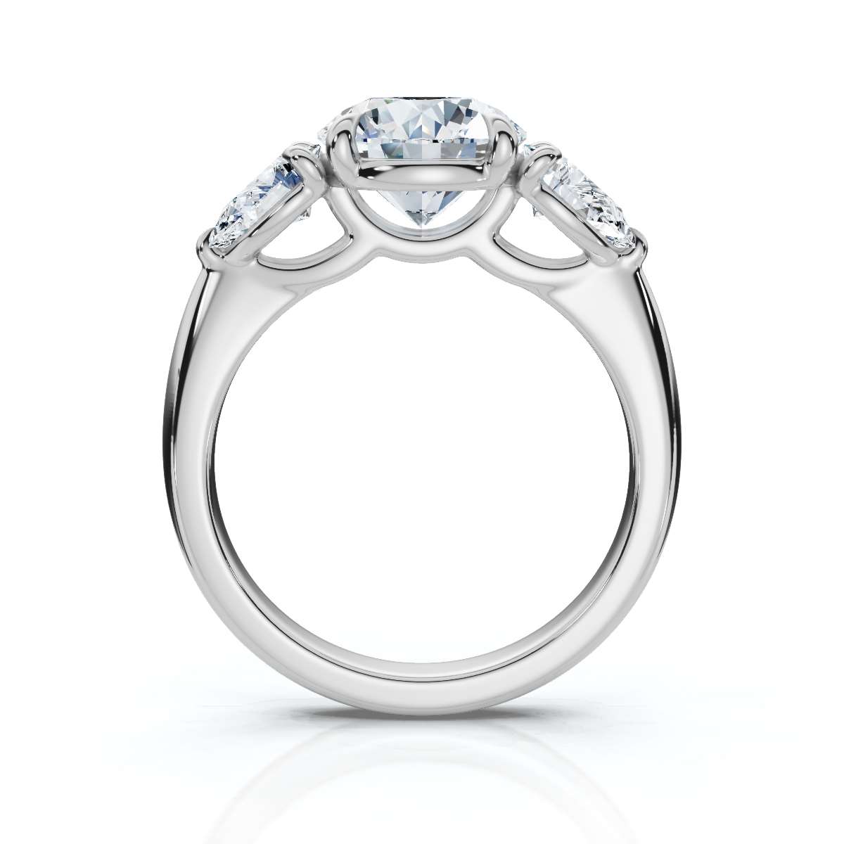 14K White Gold Osprey Three Stone Lab Grown Diamond Ring (3/4 ct. tw)