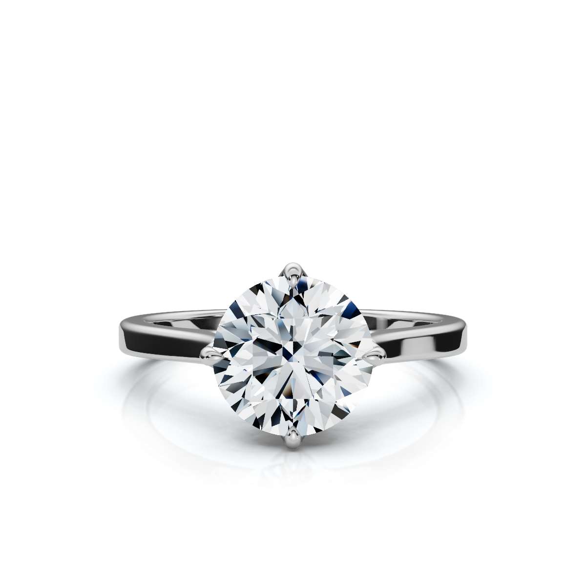 14K White Gold Honey Solitaire Engagement Ring 