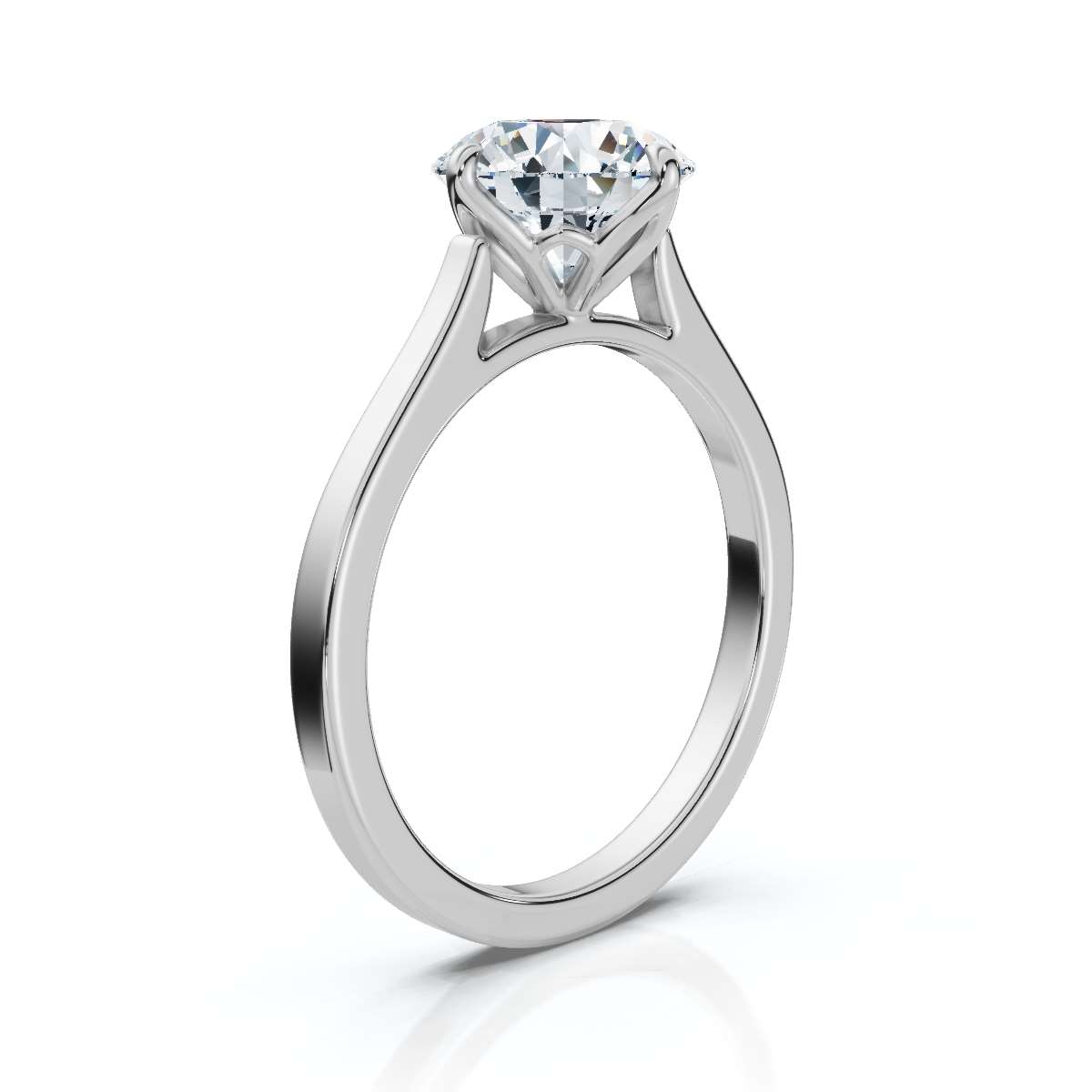 14K White Gold Honey Solitaire Engagement Ring 