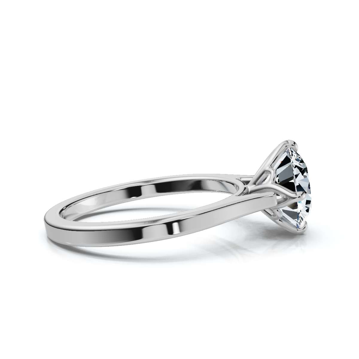14K White Gold Honey Solitaire Engagement Ring 