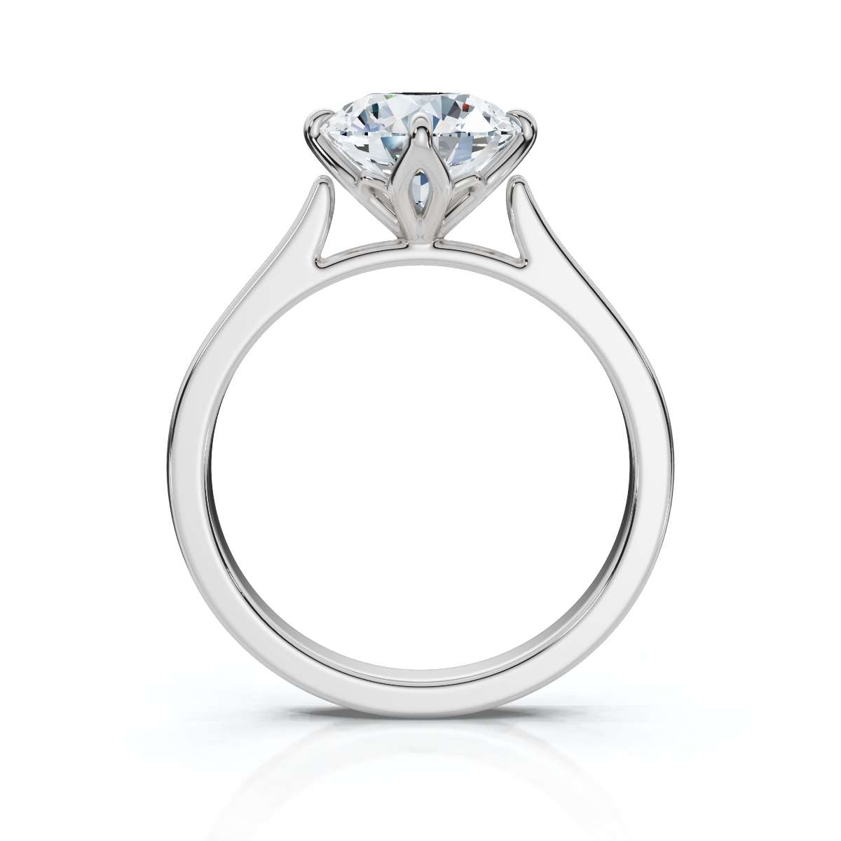14K White Gold Honey Solitaire Engagement Ring 