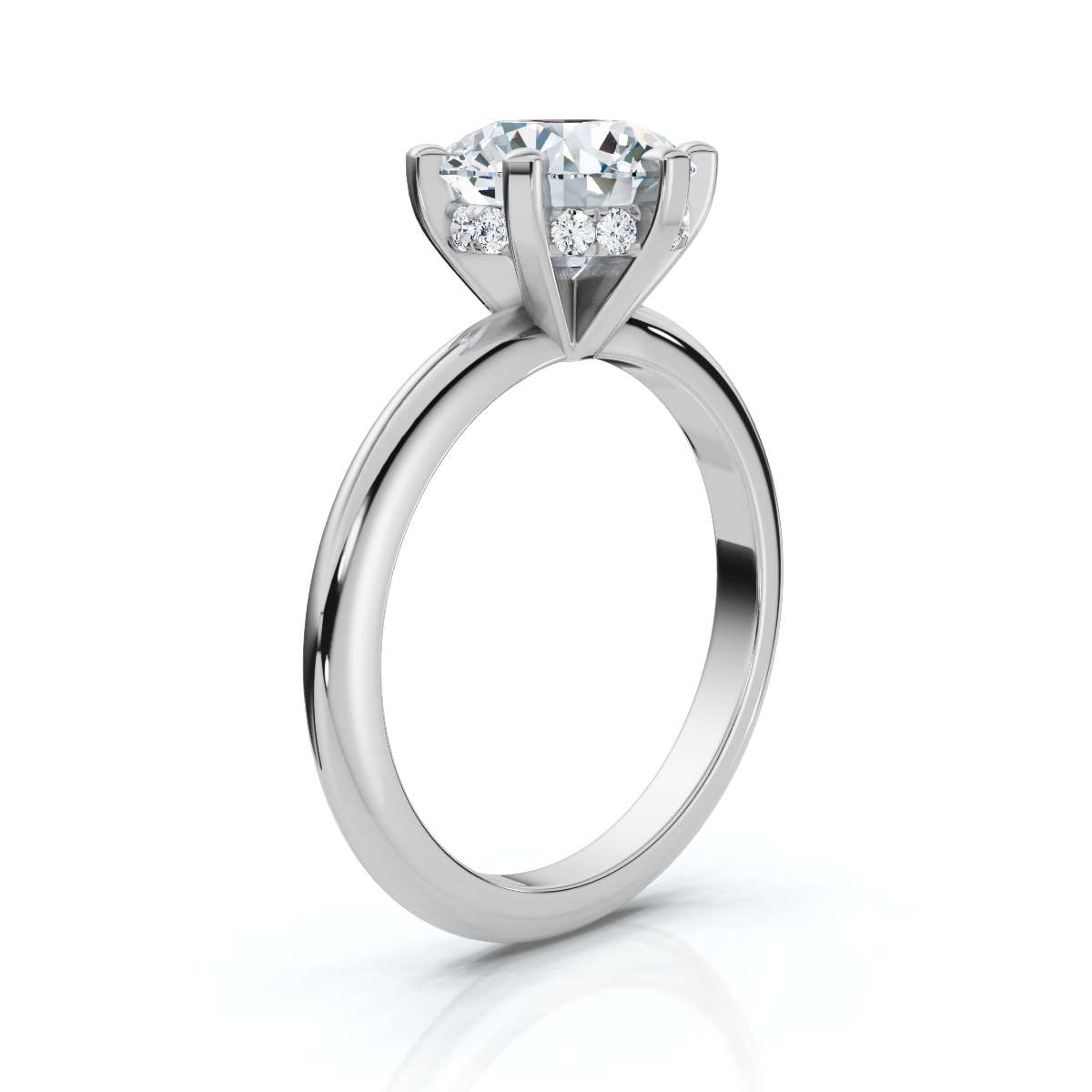 14K White Gold Mael Hidden Accents Lab Grown Diamond Ring (1/10 ct. tw)
