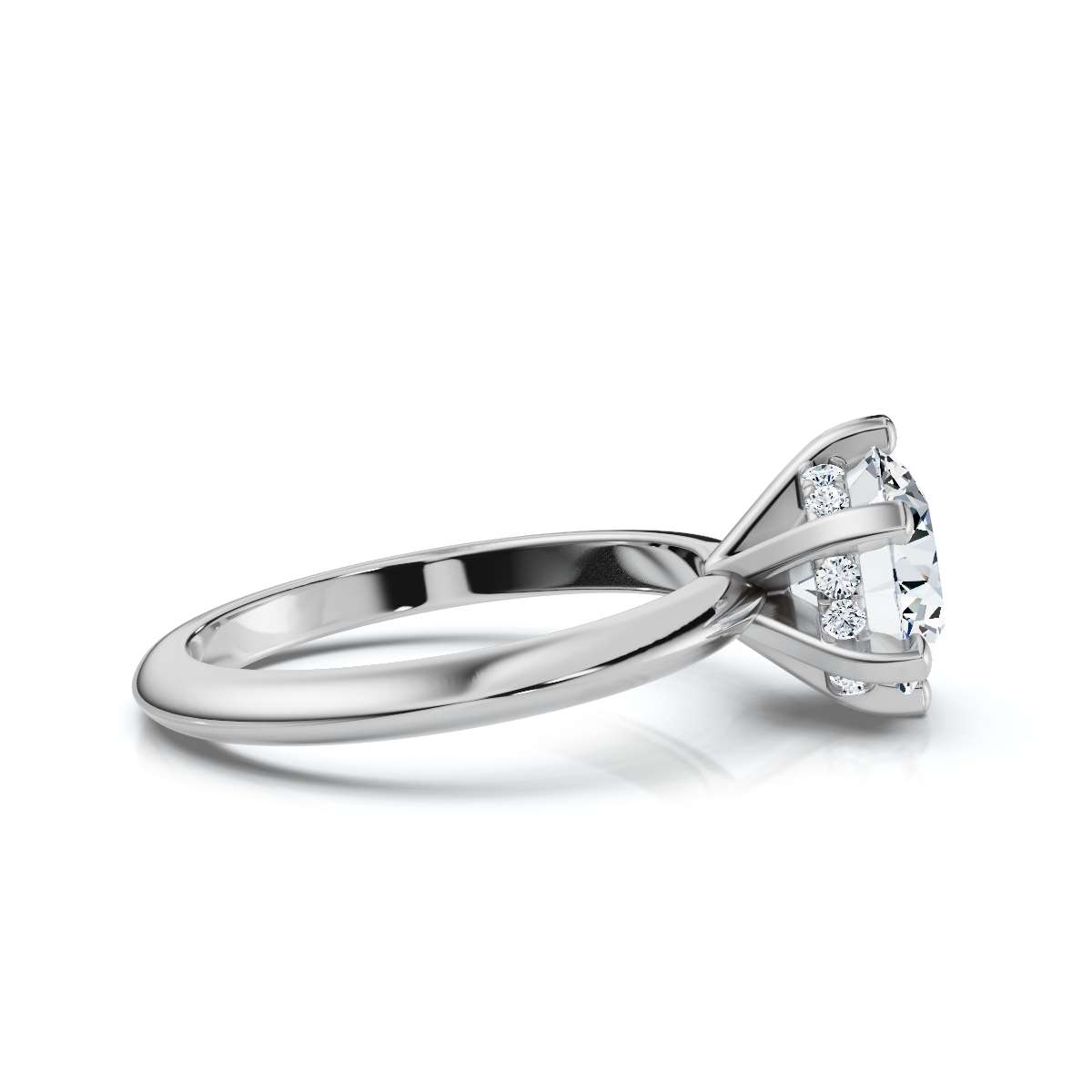 14K White Gold Mael Hidden Accents Lab Grown Diamond Ring (1/10 ct. tw)