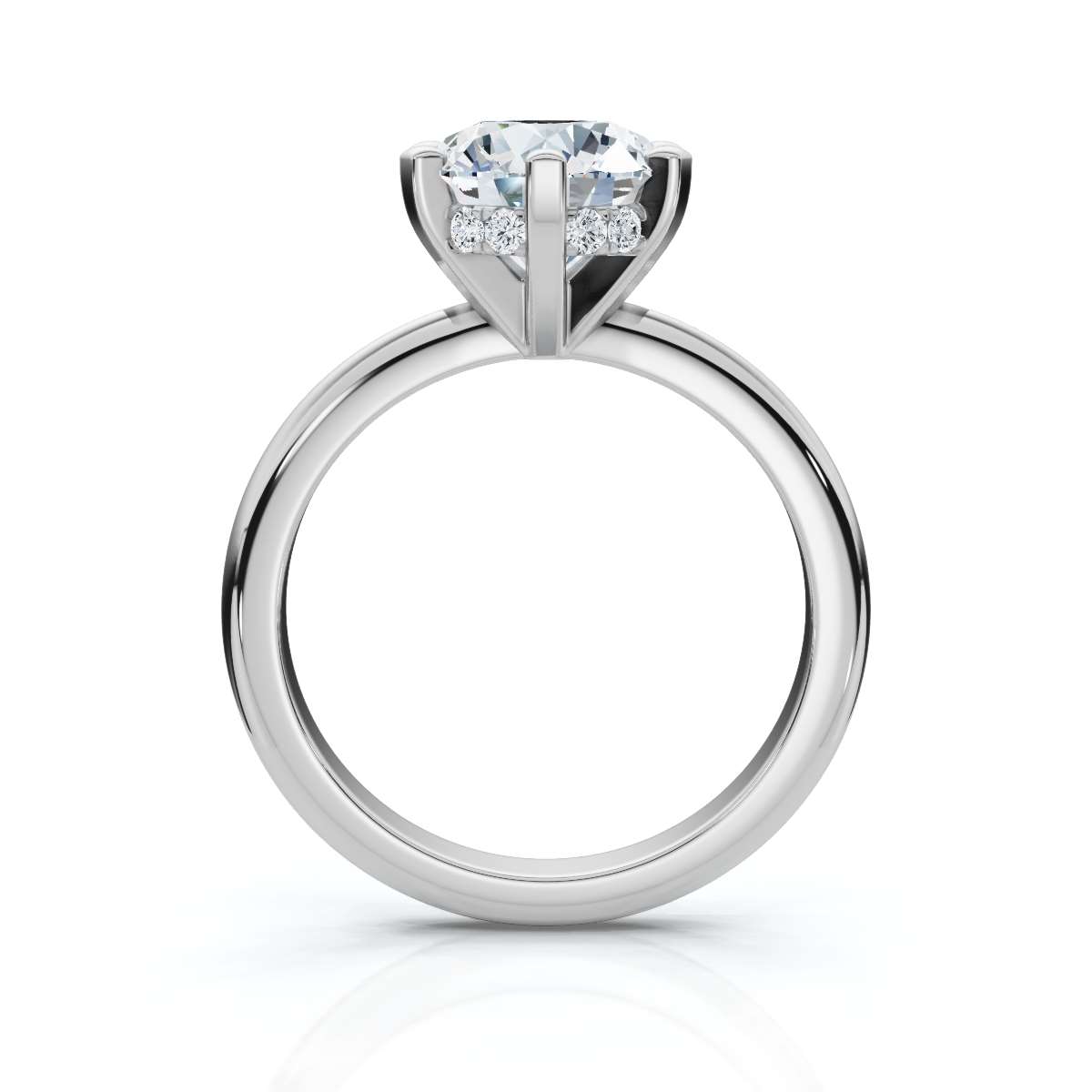 14K White Gold Mael Hidden Accents Lab Grown Diamond Ring (1/10 ct. tw)