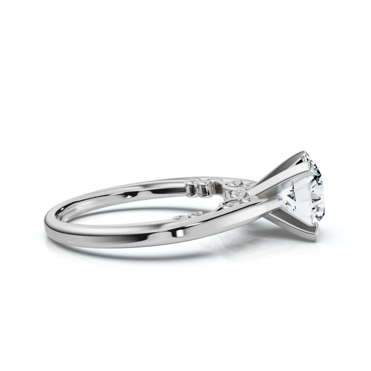 14K White Gold Olea Solitaire Engagement Ring 