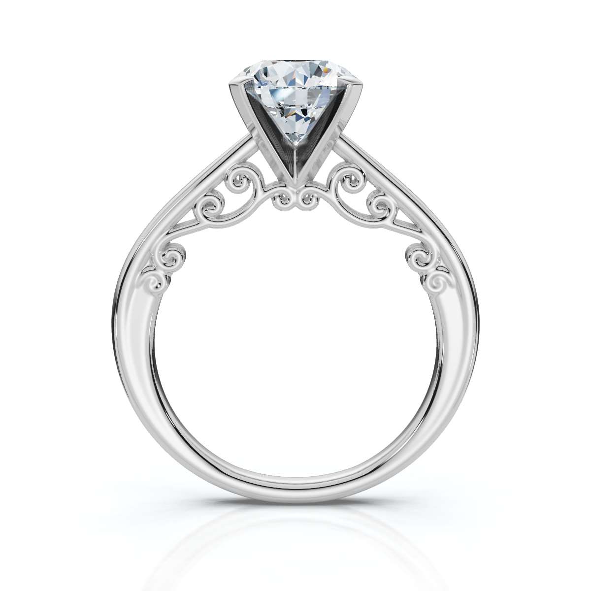 14K White Gold Olea Solitaire Engagement Ring 