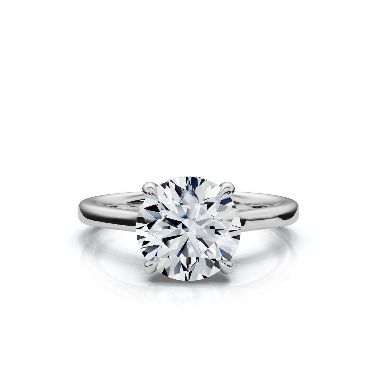 14K White Gold Fern Hidden Accents Lab Grown Diamond Ring (1/6 ct. tw)
