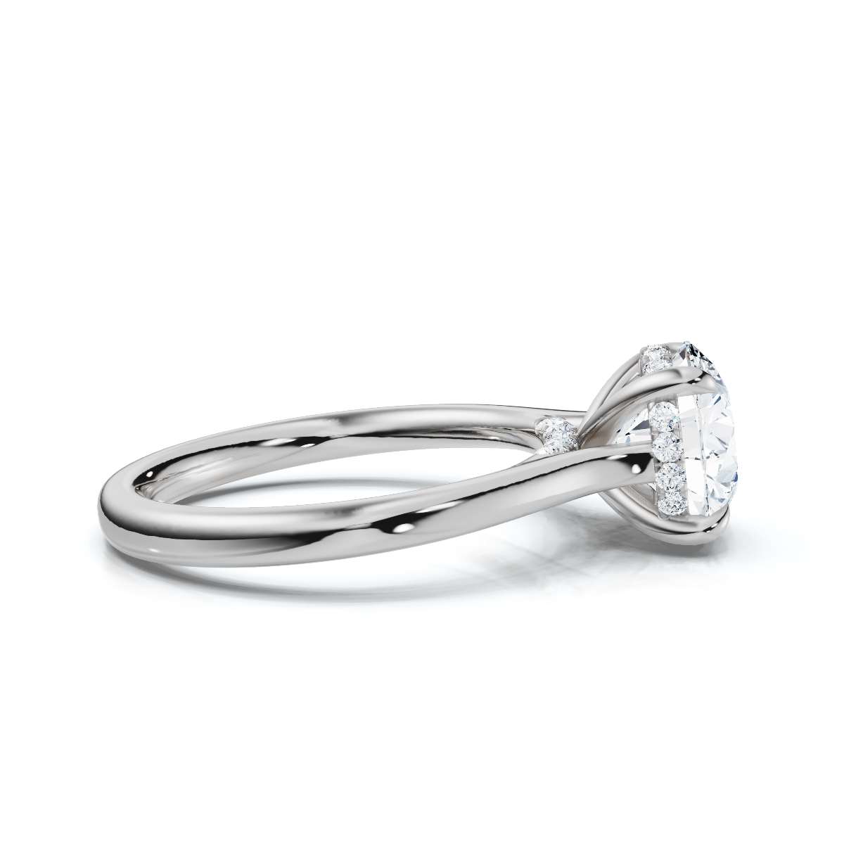 14K White Gold Fern Hidden Accents Lab Grown Diamond Ring (1/6 ct. tw)