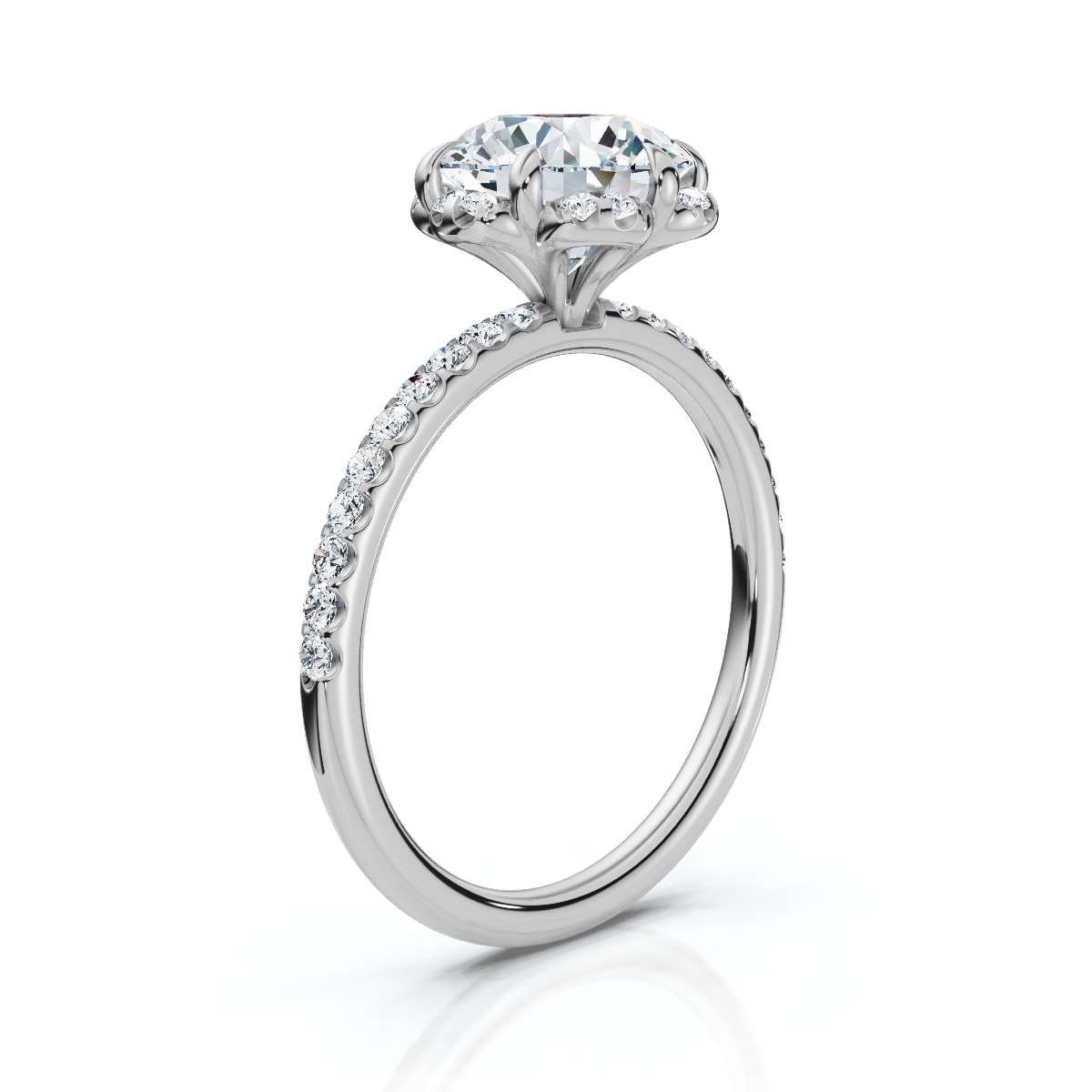 14K White Gold Orlanda Halo Lab Grown Diamond Ring (1/5 ct. tw)