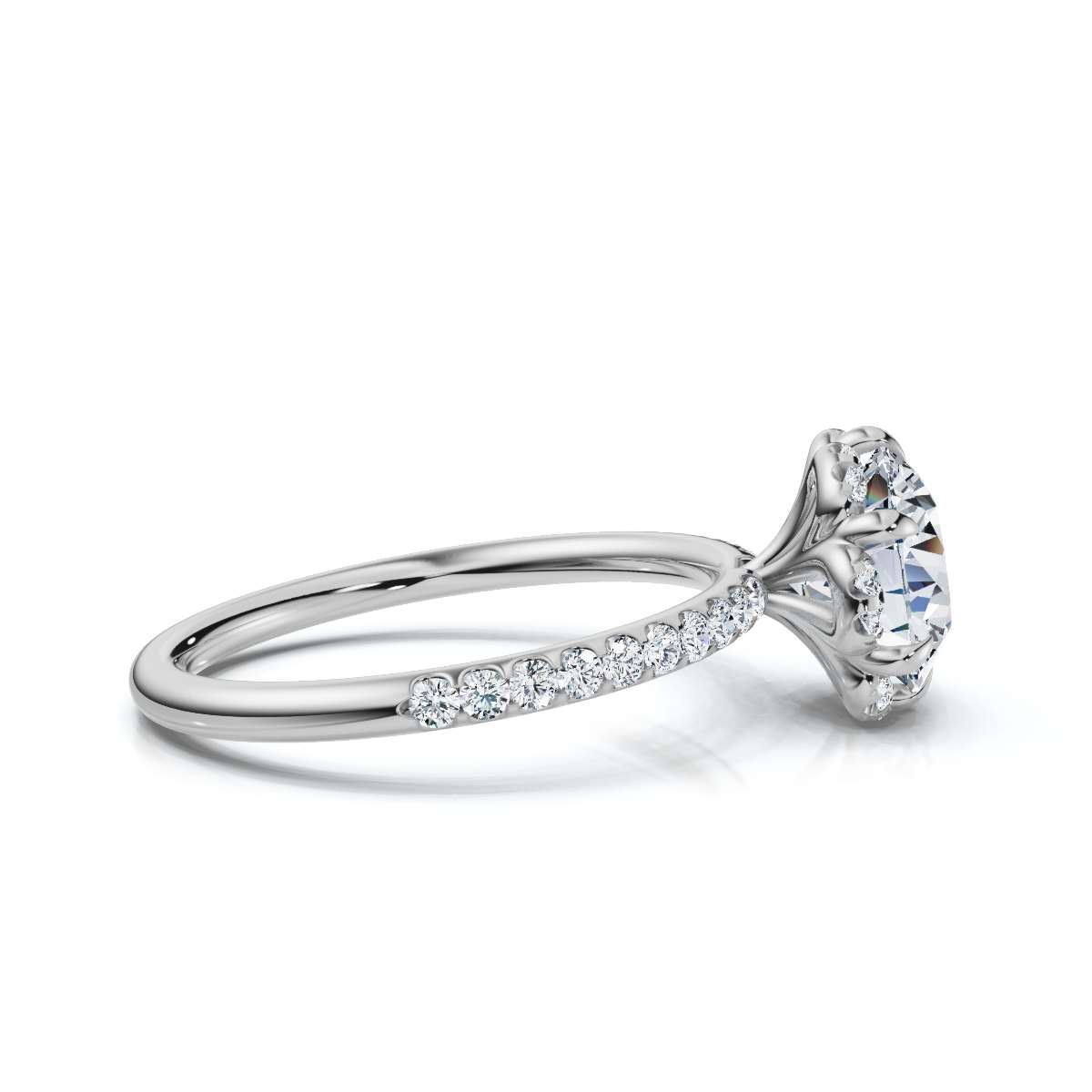 14K White Gold Orlanda Halo Lab Grown Diamond Ring (1/5 ct. tw)