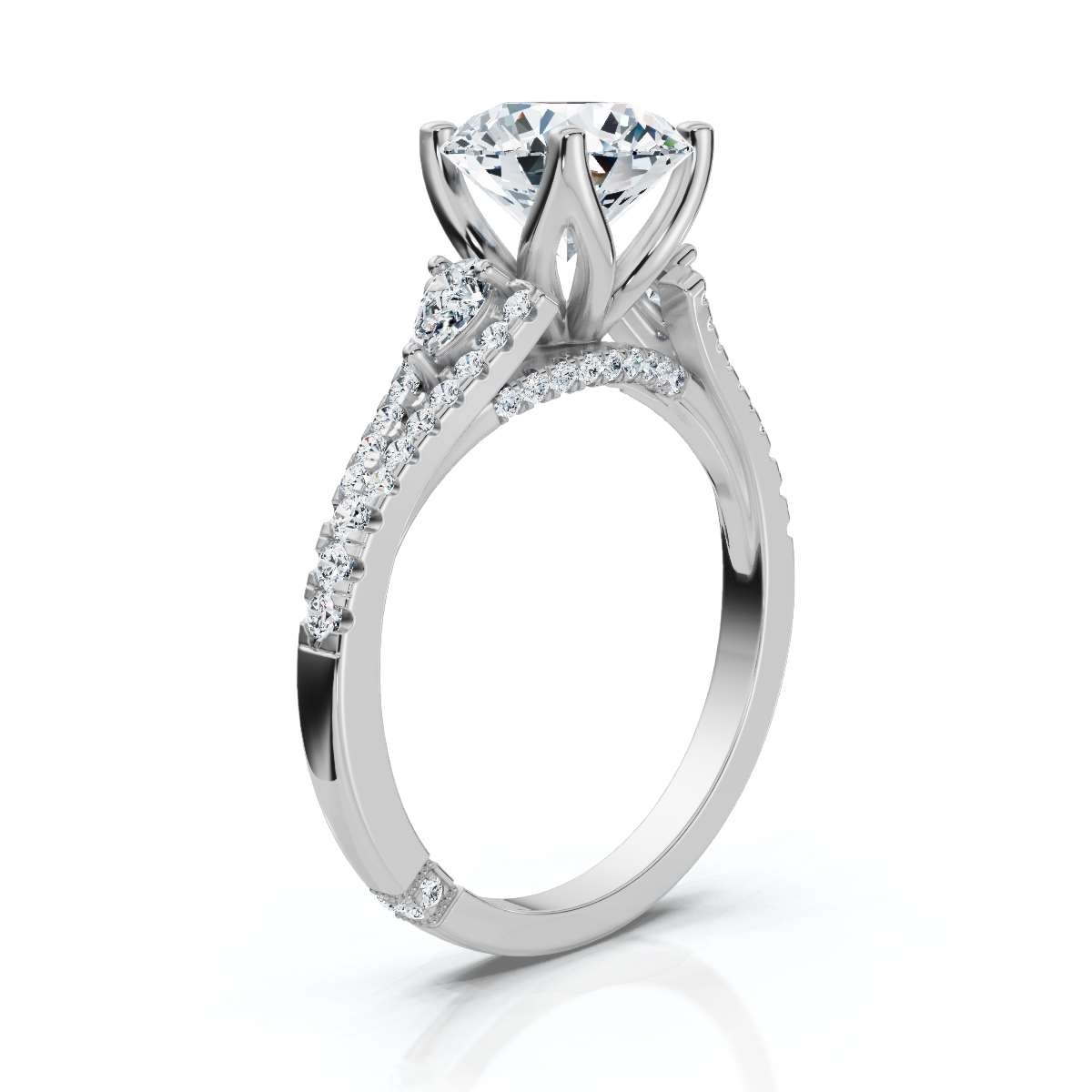 14K White Gold Ramona Hidden Accents Lab Grown Diamond Ring (2/5 ct. tw)