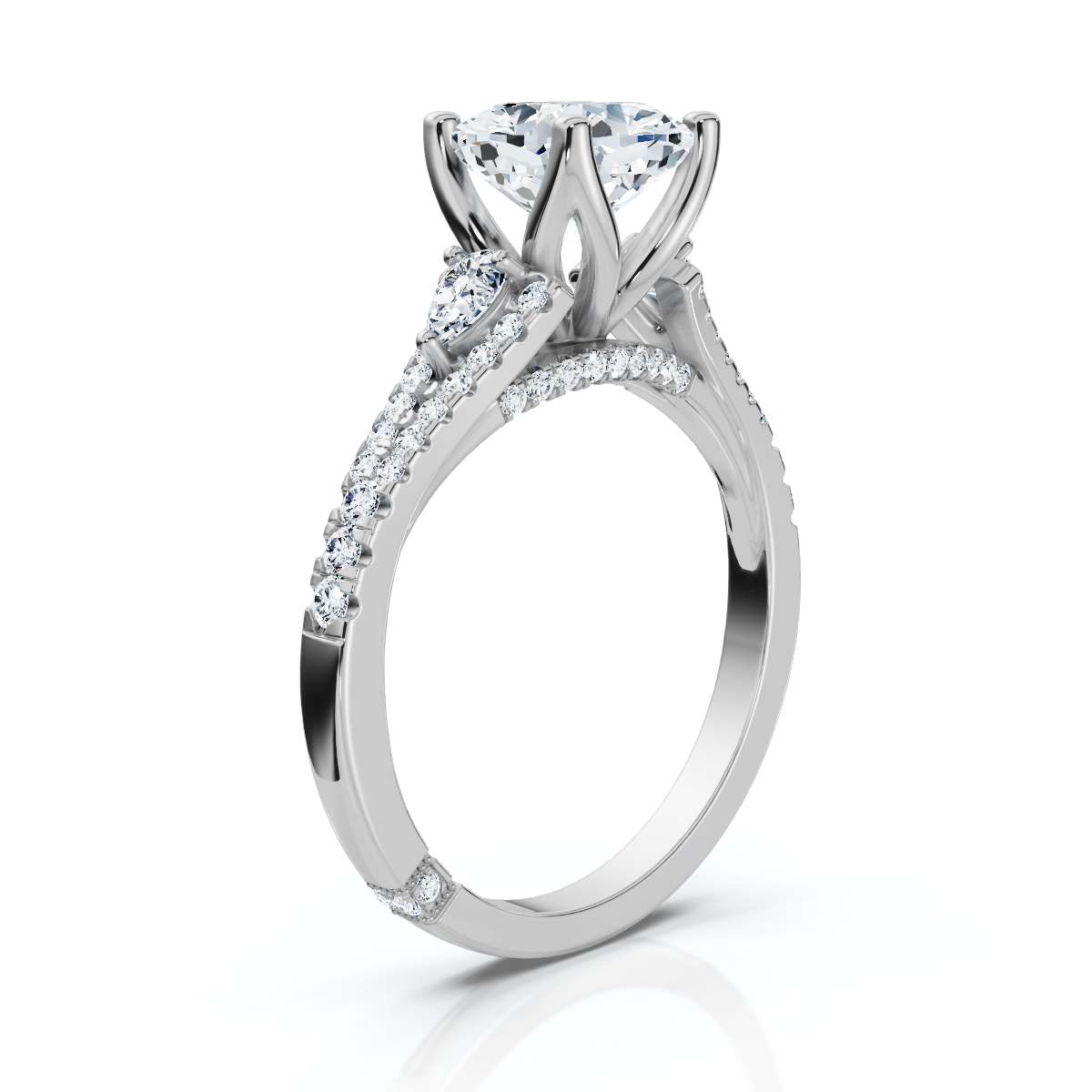 14K White Gold Ramona Hidden Accents Lab Grown Diamond Ring (2/5 ct. tw)