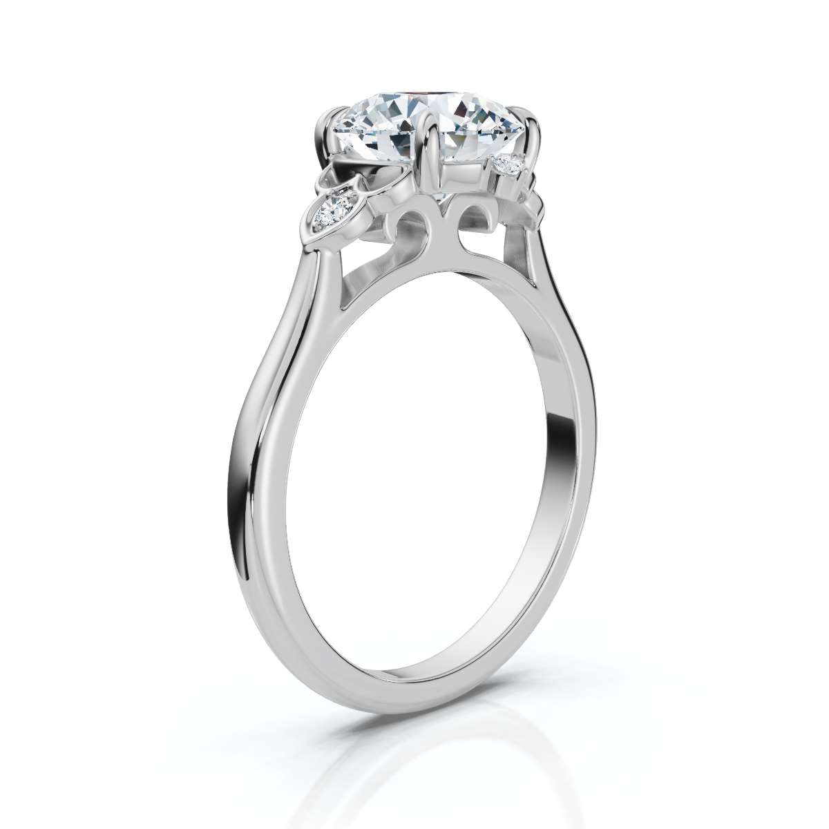 14K White Gold Ariadne Nature Inspired Lab Grown Diamond Ring (1/20 ct. tw)