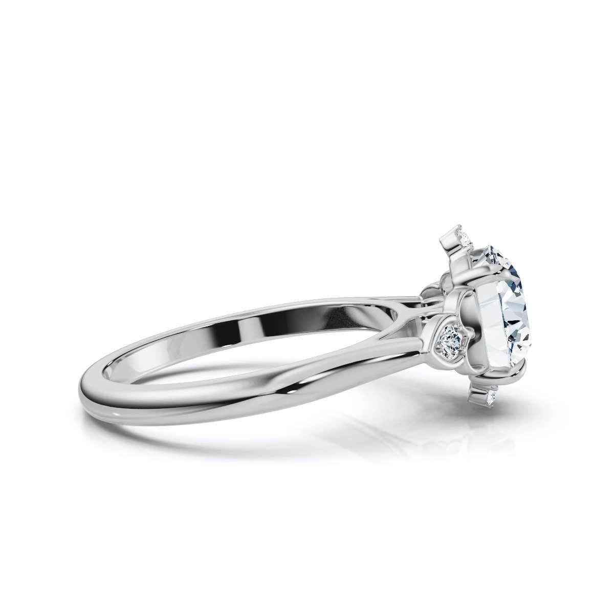 14K White Gold Ariadne Nature Inspired Lab Grown Diamond Ring (1/20 ct. tw)