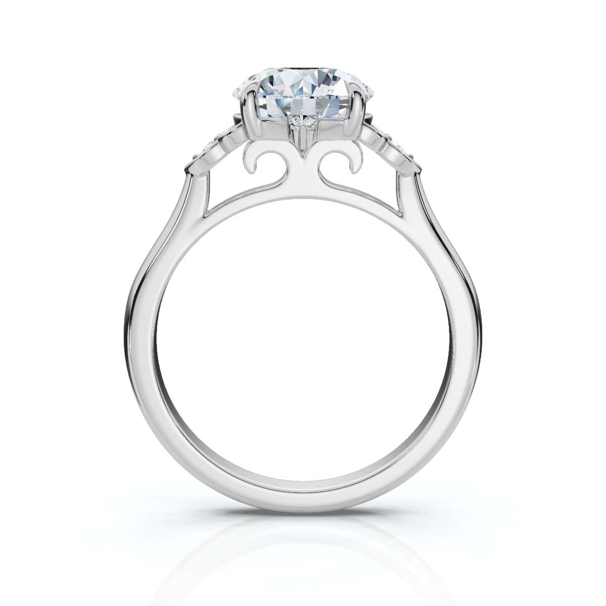 14K White Gold Ariadne Nature Inspired Lab Grown Diamond Ring (1/20 ct. tw)