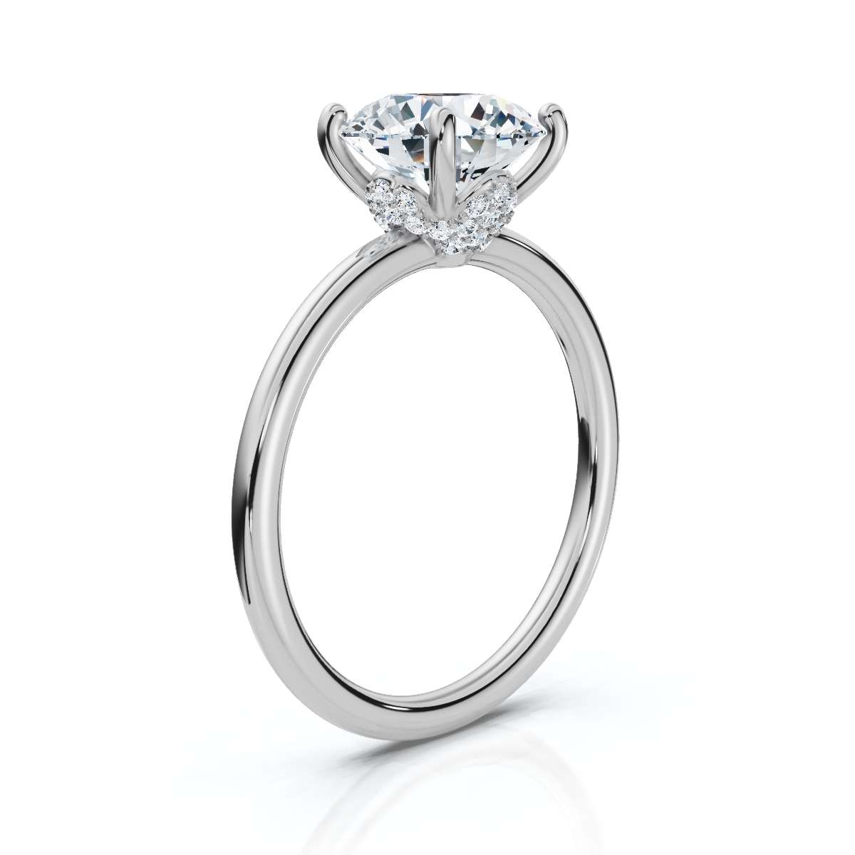 14K White Gold Calypso Hidden Accents Lab Grown Diamond Ring (1/6 ct. tw)