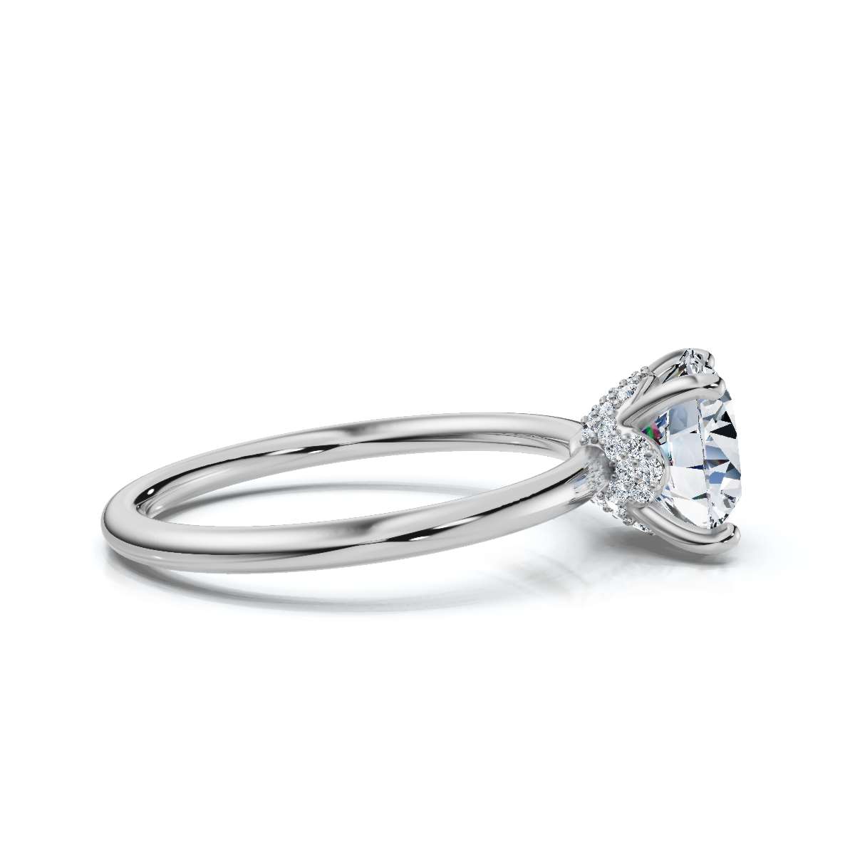 14K White Gold Calypso Hidden Accents Lab Grown Diamond Ring (1/6 ct. tw)