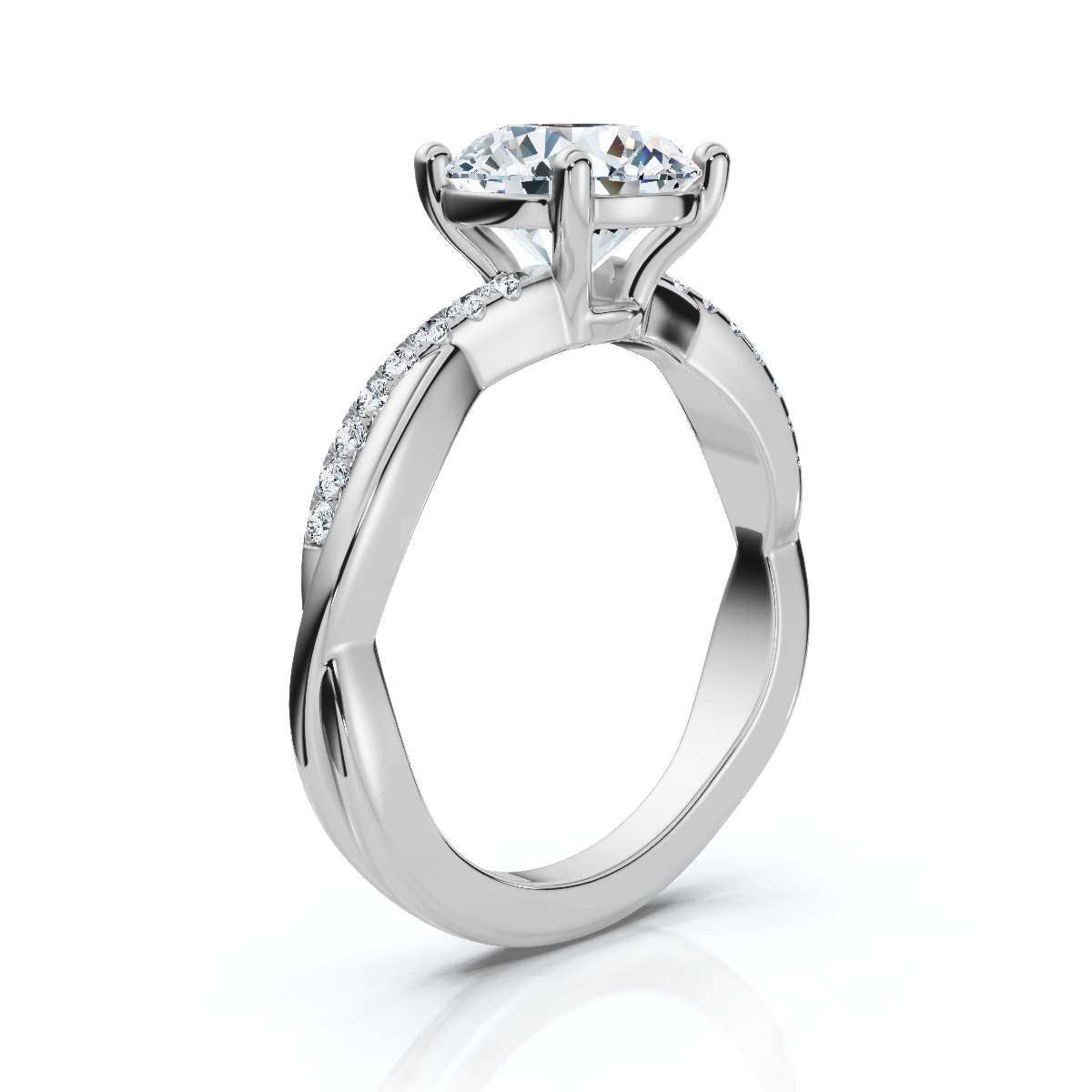 14K White Gold Jayella Accents Lab Grown Diamond Ring (1/10 ct. tw)