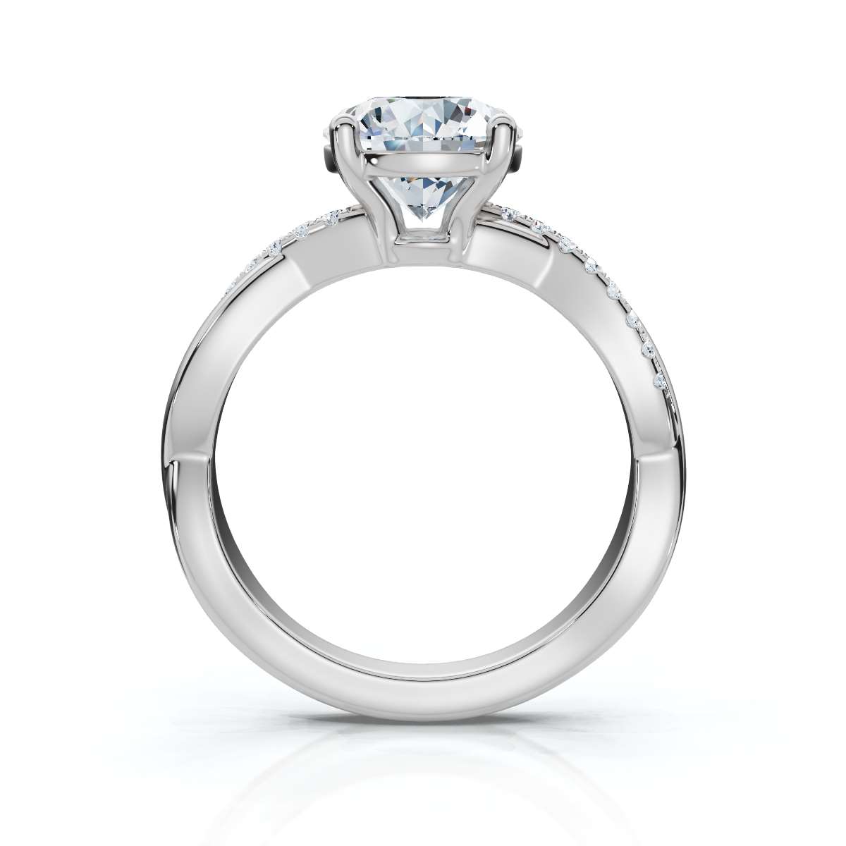 14K White Gold Jayella Accents Lab Grown Diamond Ring (1/10 ct. tw)
