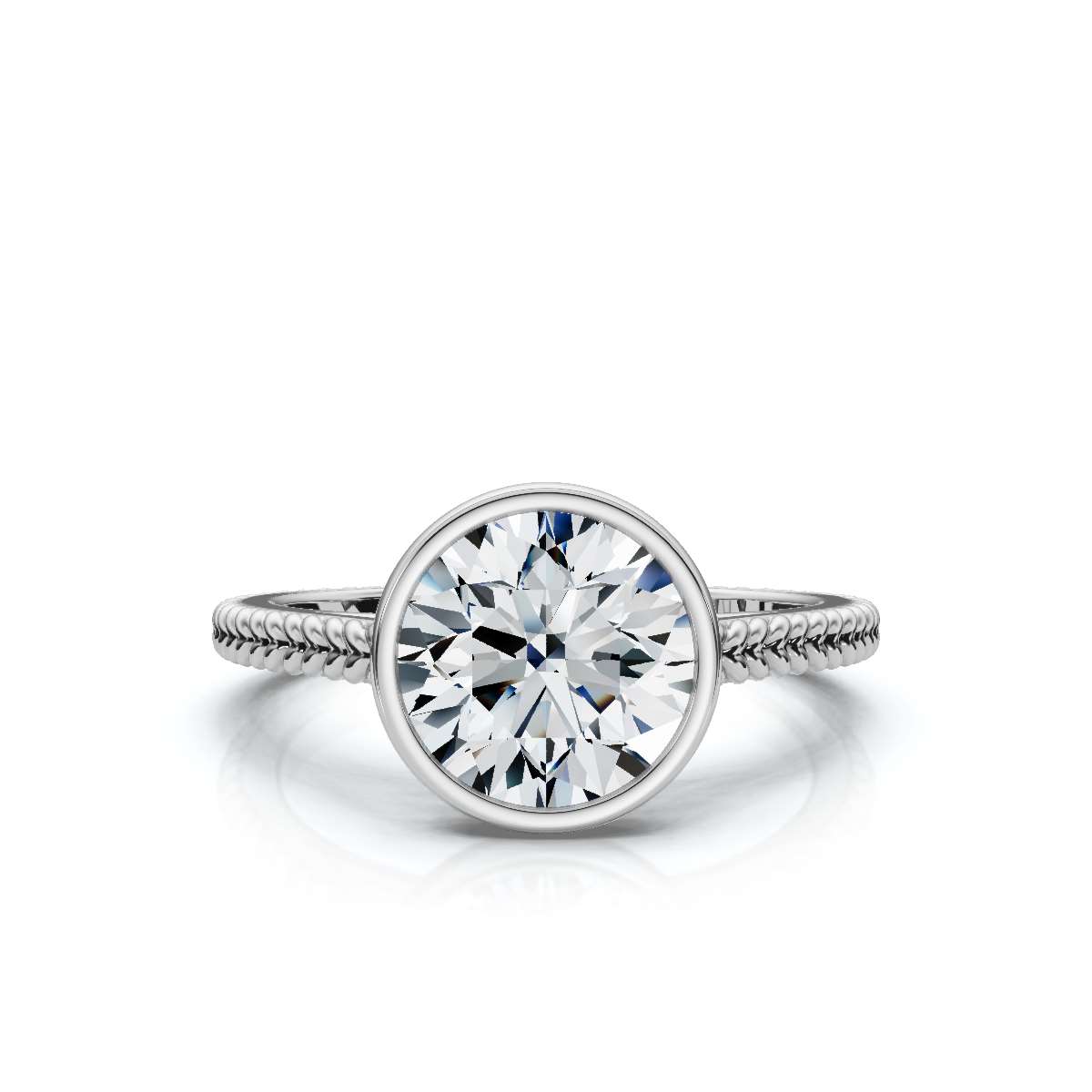 14K White Gold Alondra Braided Solitaire Engagement Ring